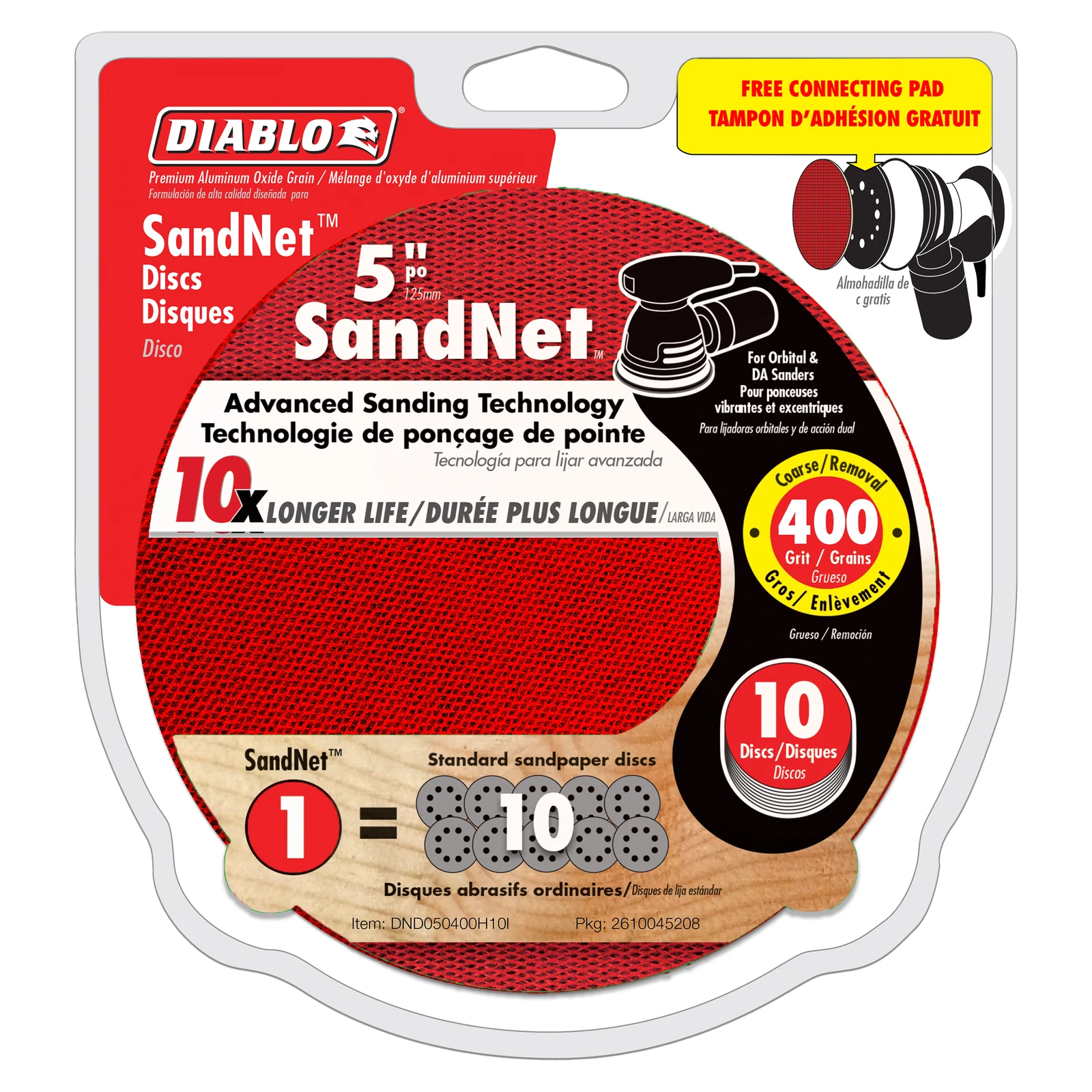 Diablo 125mm 400 Grit SandNET Orbital Discs 10 Pack