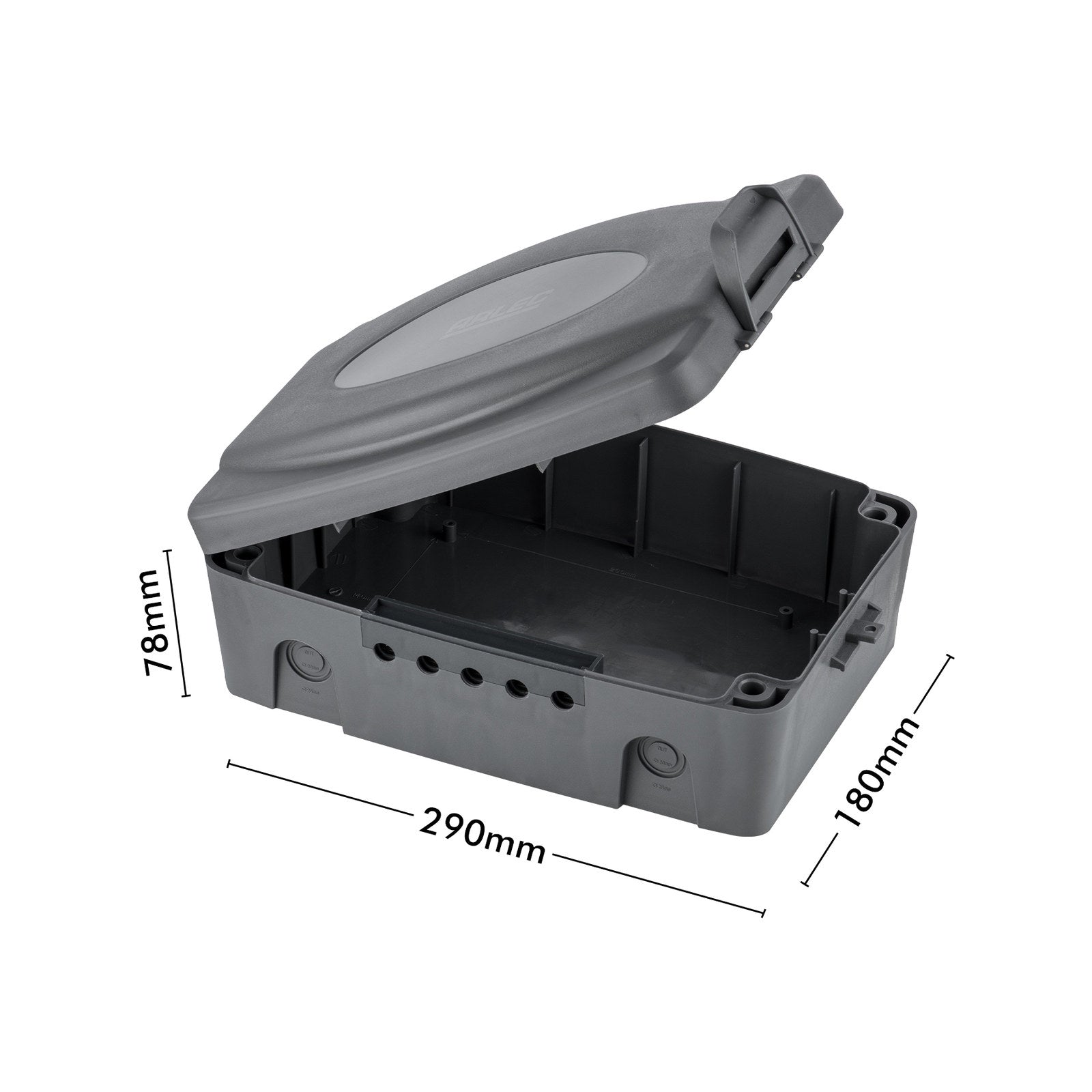 Arlec 5 Outlet Black Polypropylene Weatherproof Electrical Enclosure Box DR340