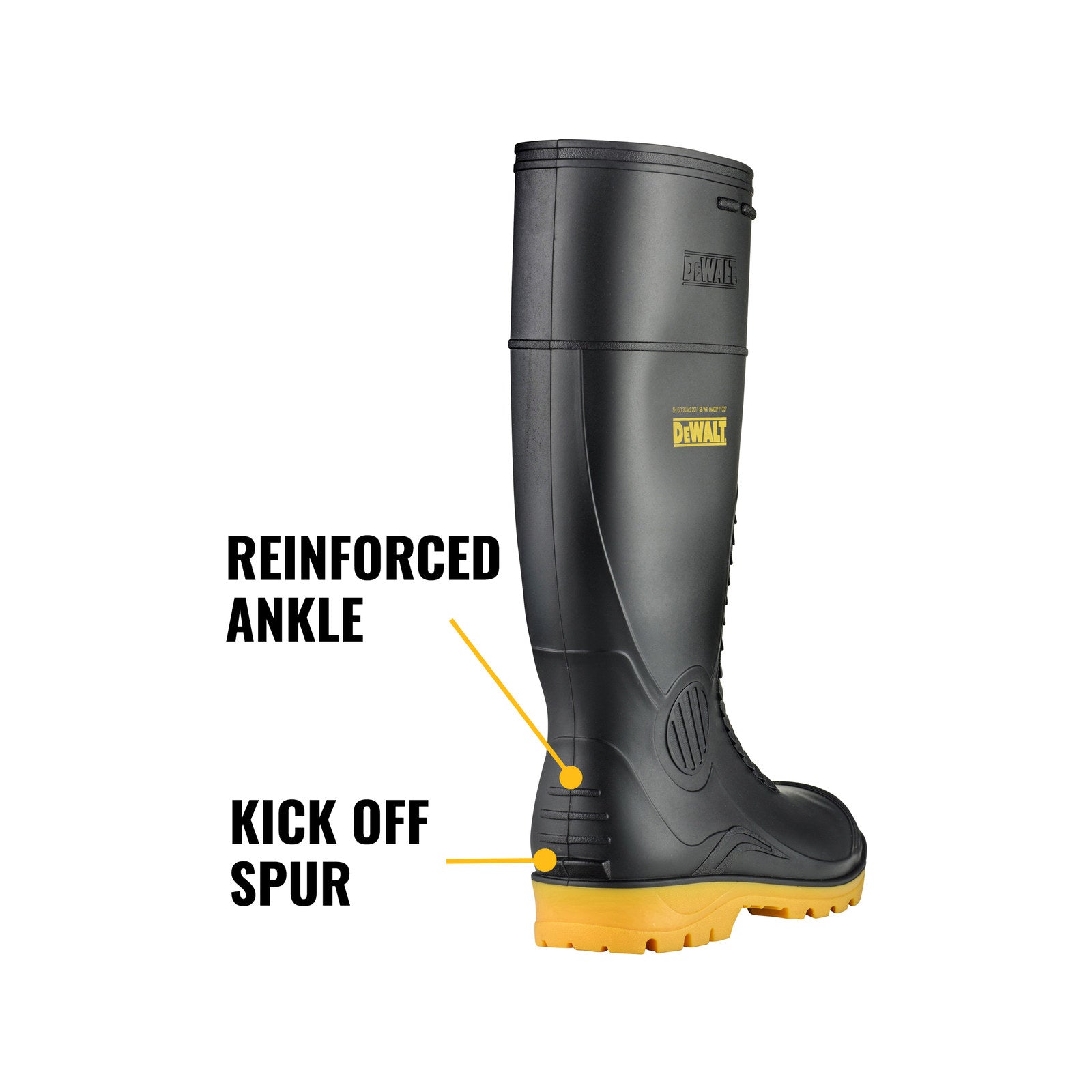 DeWALT Workwear Midland Pro Comfort Extreme Duty PVC Safety Gumboots Size 8 Steel Cap