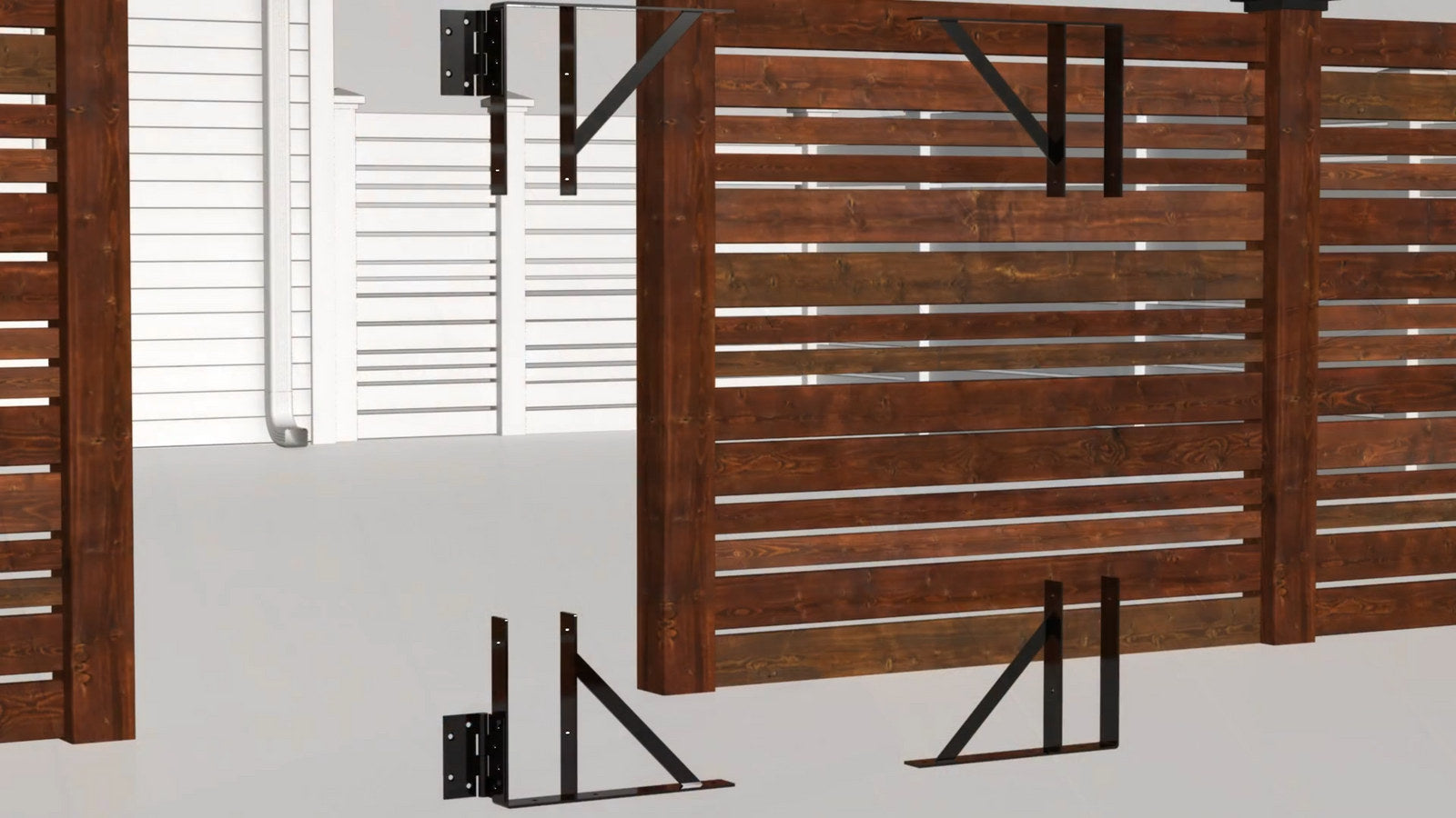 Peak Products Heavy Duty Steel Fence Gate Assembly Bracket Kit Matte Black Suits 750mm Gates