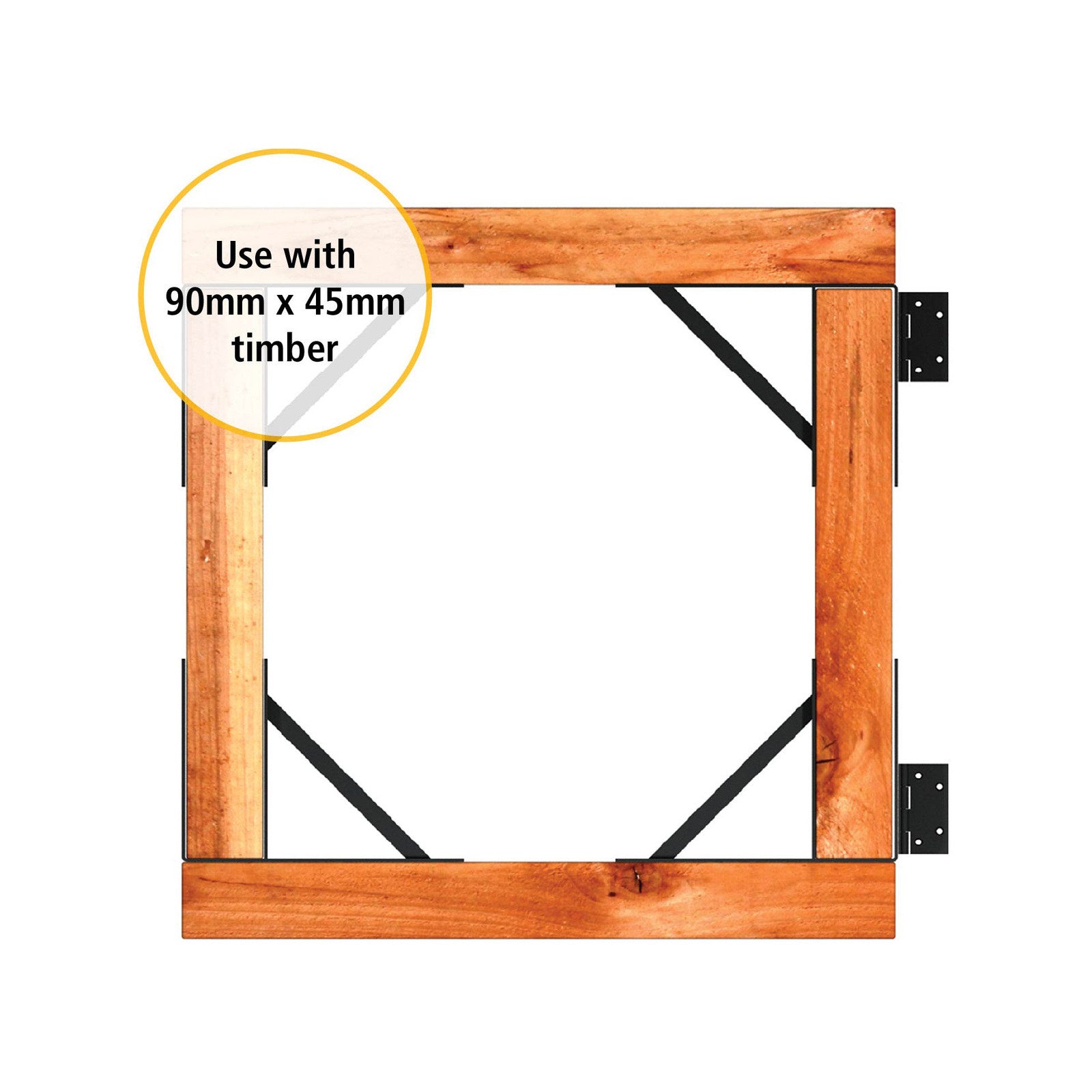 Peak Products Heavy Duty Steel Fence Gate Assembly Bracket Kit Matte Black Suits 750mm Gates
