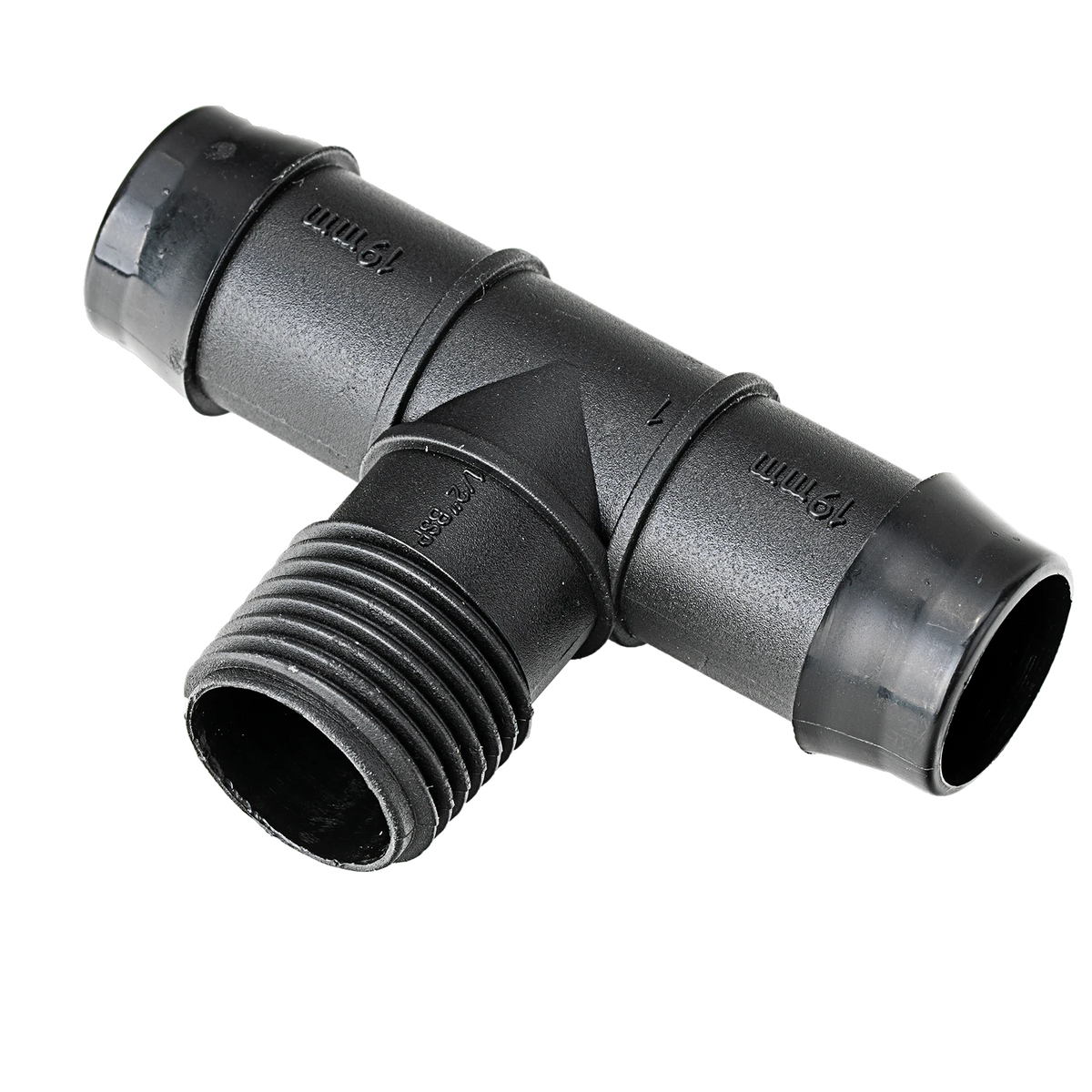 K-Rain 19mm Barbed Tee x 15mm BSP Male - 10 Pack Polypropylene