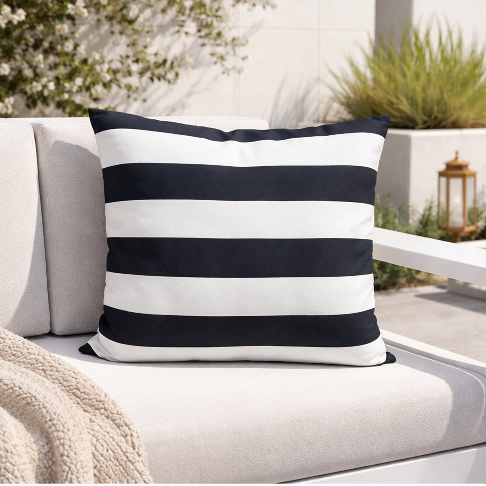 Mojo 60cm Large Striped Polyester Cushion Cover Multi Colour