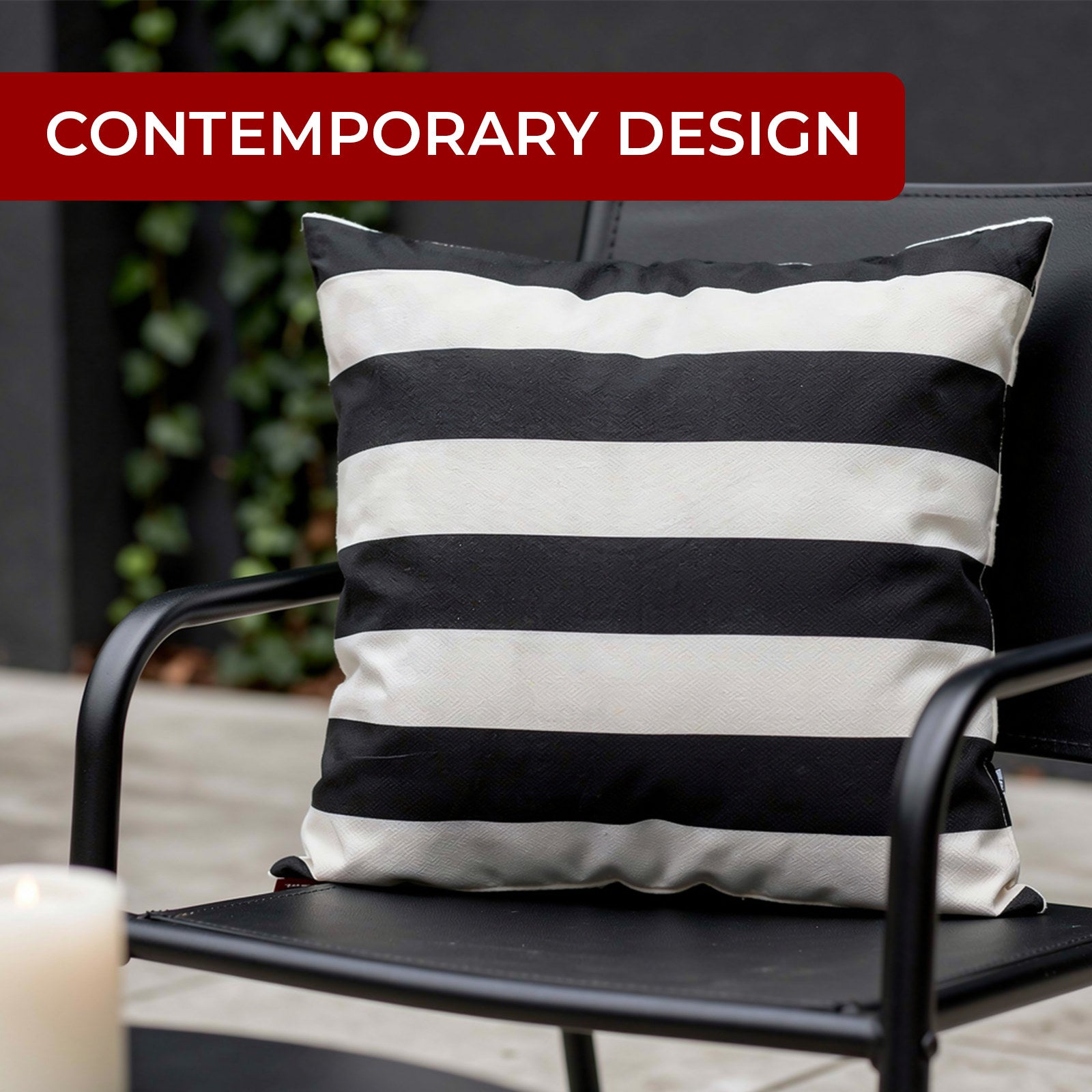 Mojo 45cm Black Striped Polyester Cushion Cover