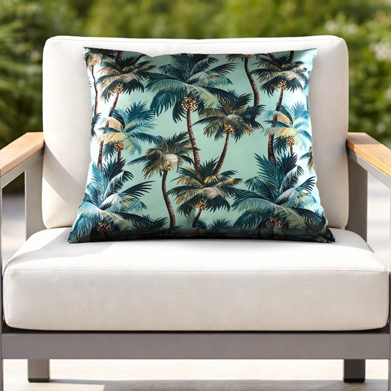 Mojo 45cm L.A. Palm Blue Polyester Cushion Cover Tropical Print