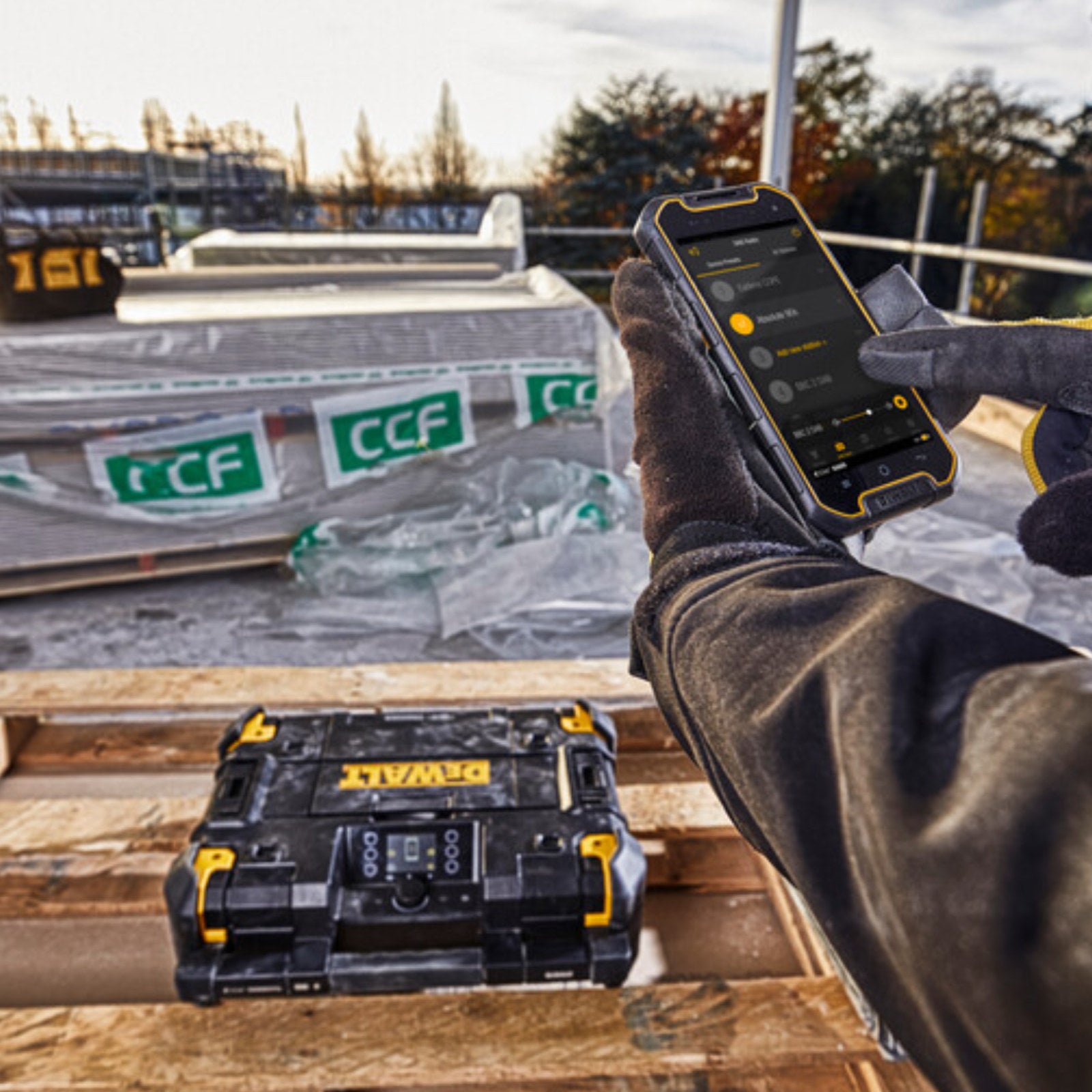 DeWALT XR Li-Ion TSTAK Cordless Jobsite Radio Skin Only Yellow DWST1-81080-XE