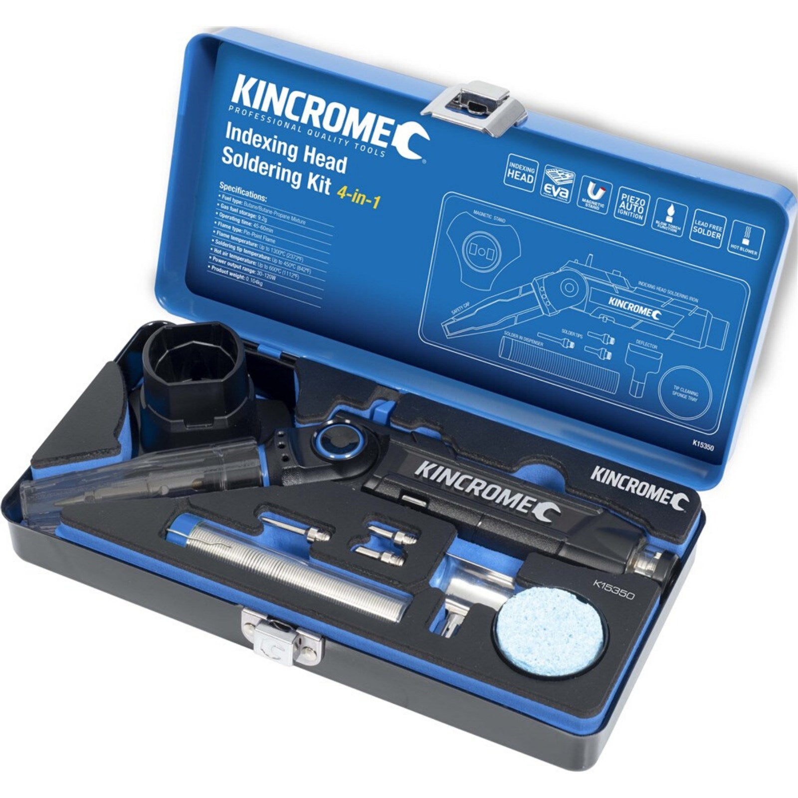 Kincrome 4-in-1 Indexing Head Butane Soldering Iron Kit K15350