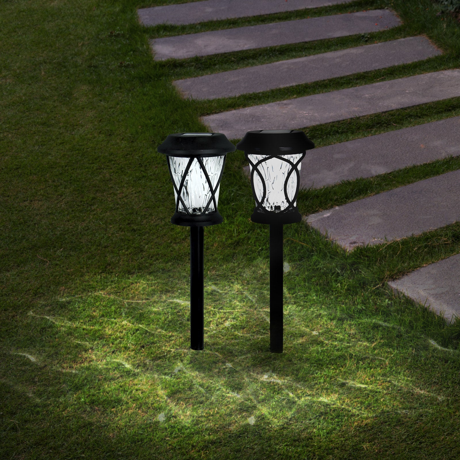 Click Douglas Solar LED Pathway Light Stainless Steel & Glass