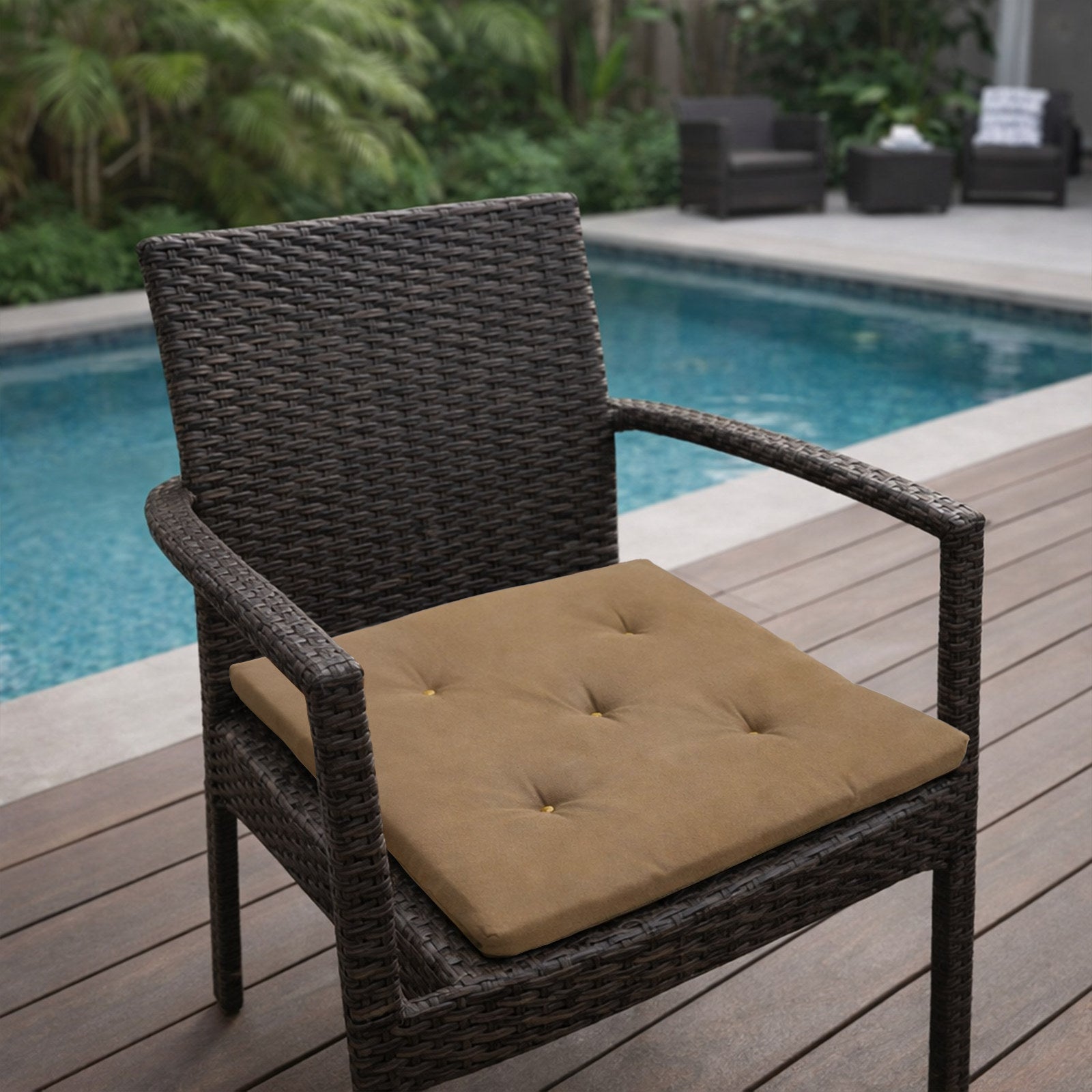 Mojo 40cm Latte Square Outdoor Cushion