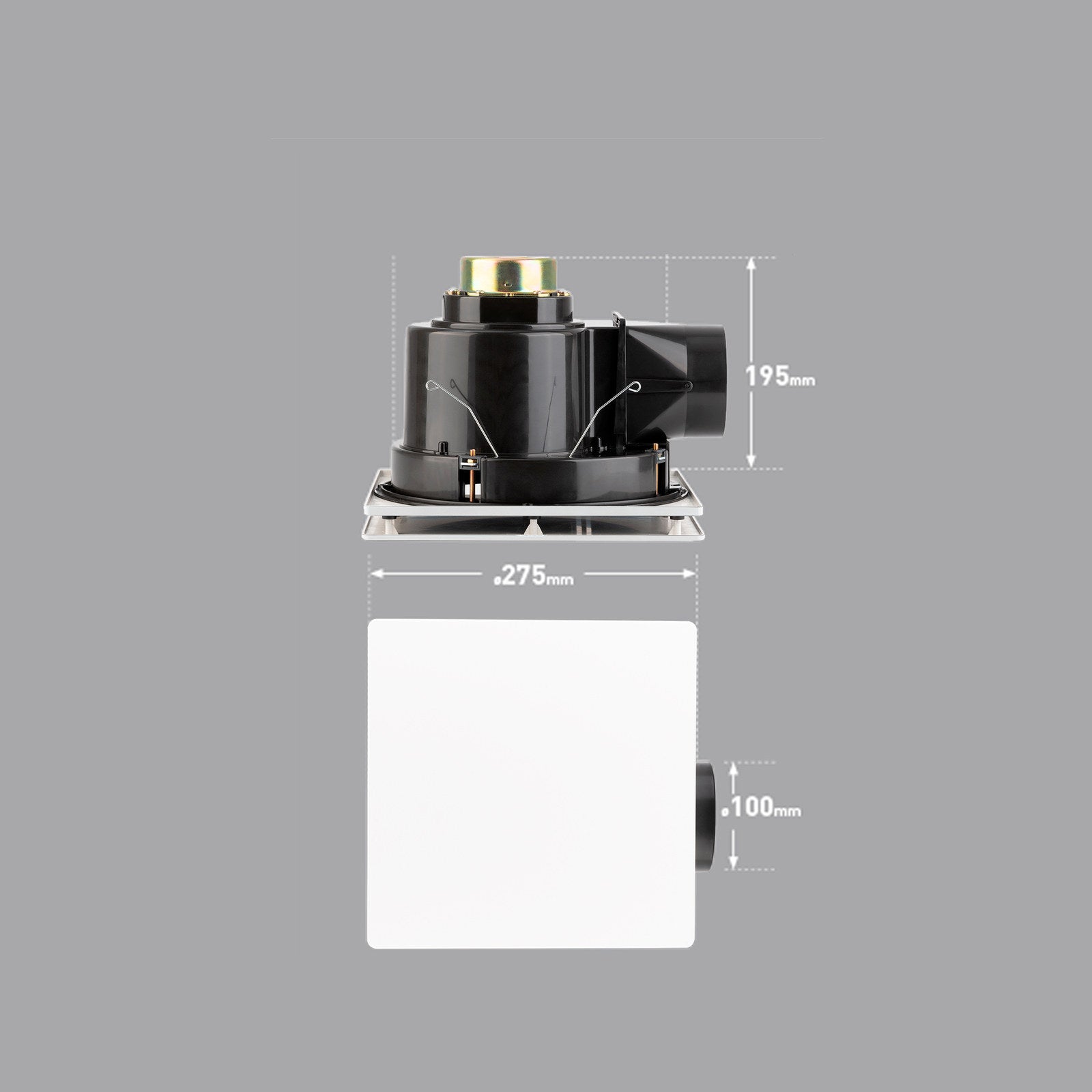 Mercator Austaline 240mm White DIY Square Exhaust Fan 240V 28W BE4000SPWH