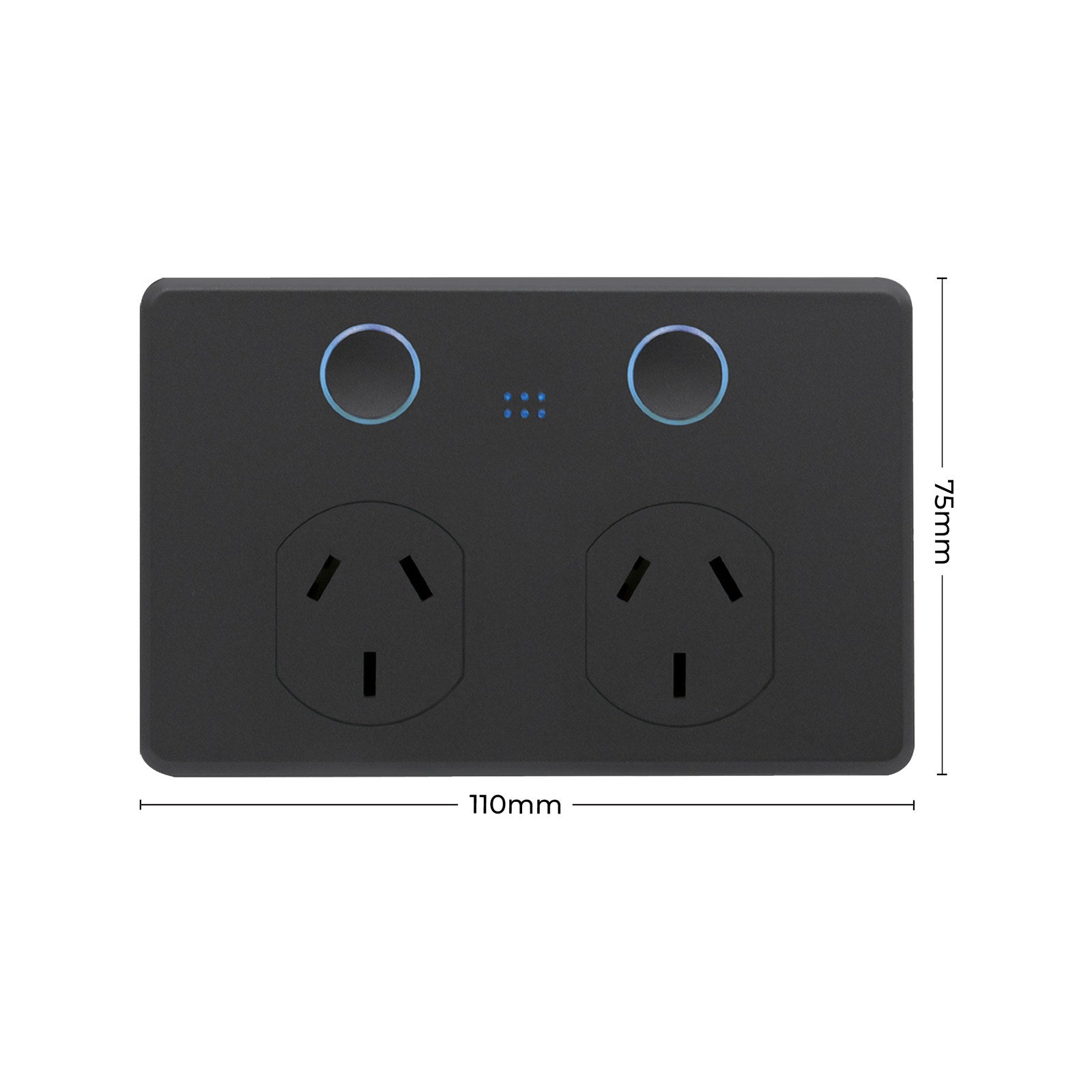 DETA Black Matte Grid Connect Smart Double Touch Power Point 250V 6922HAMBK