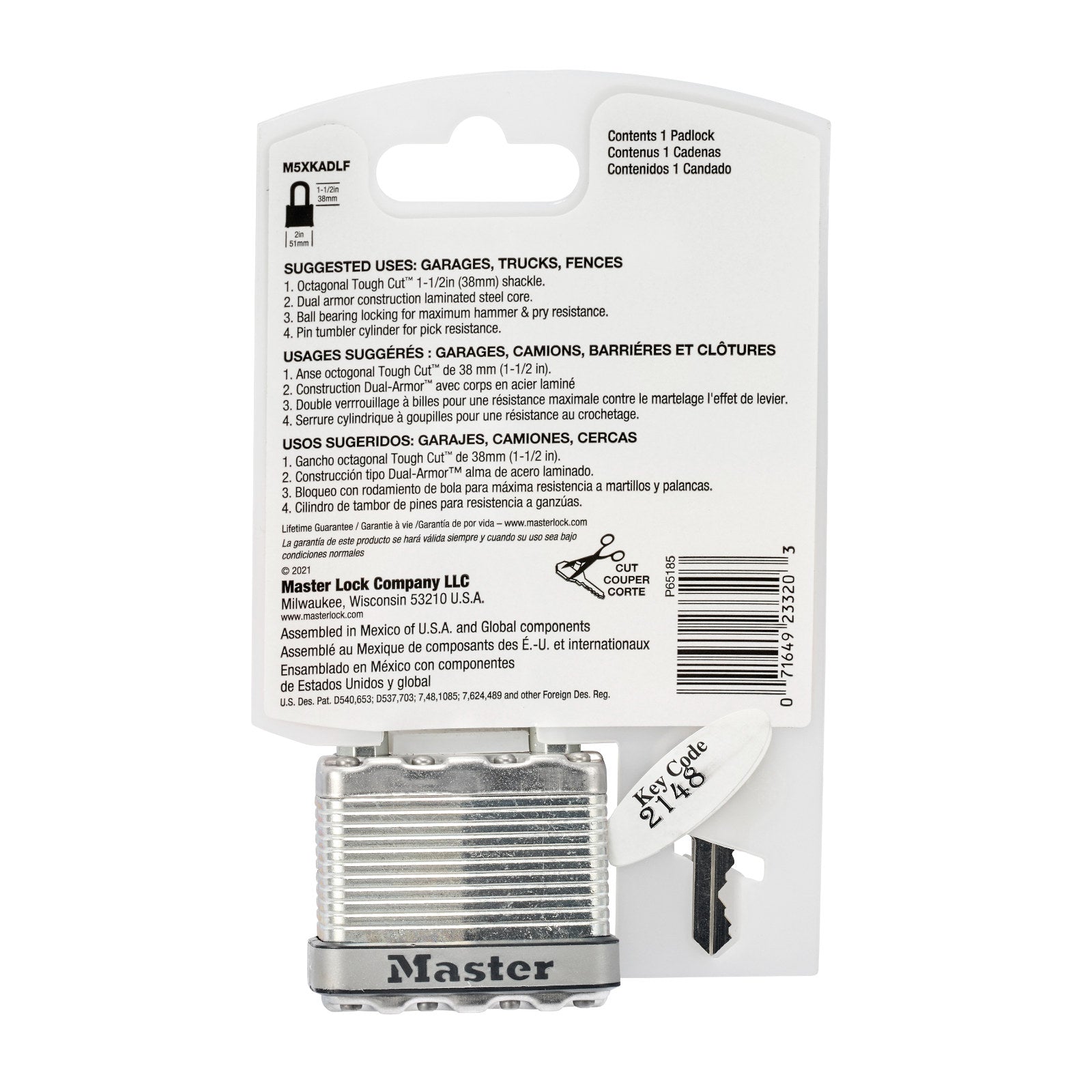 Master Lock 51mm Magnum Laminated Steel Padlock 38mm Shackle
