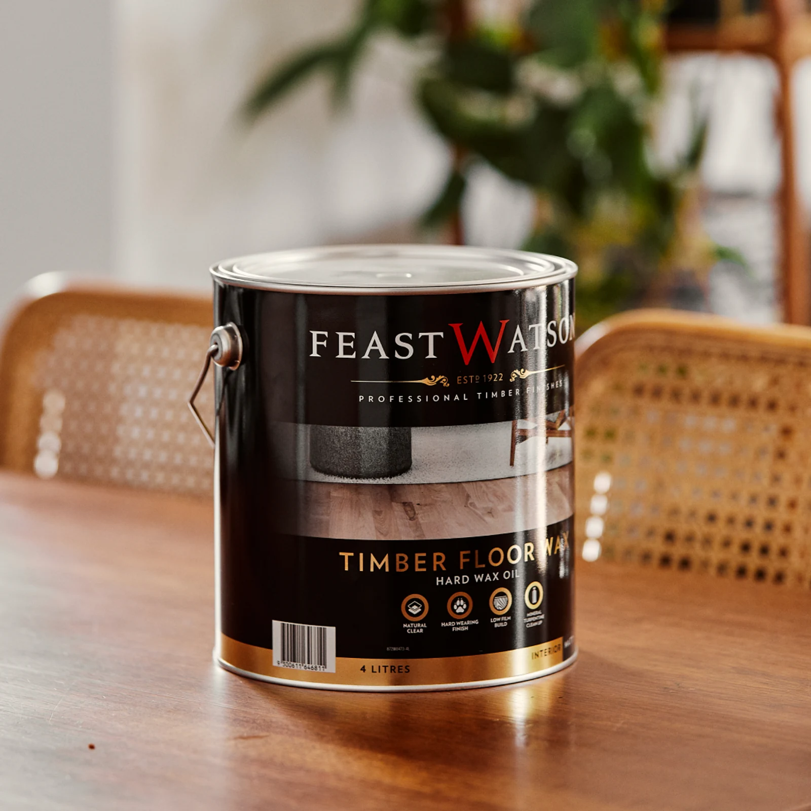 Feast Watson 4L Timber Floor Wax Hard Wax Oil Matt