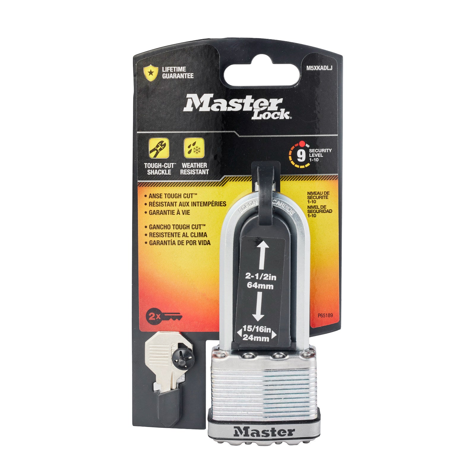 Master Lock 51mm Magnum Laminated Steel Padlock, 64mm Extra Long Shackle