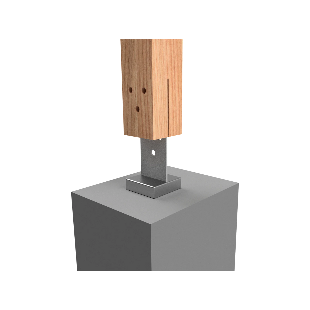 VUEPRO 90mm Galvanised Concealed Bolt Down Post Support Kit
