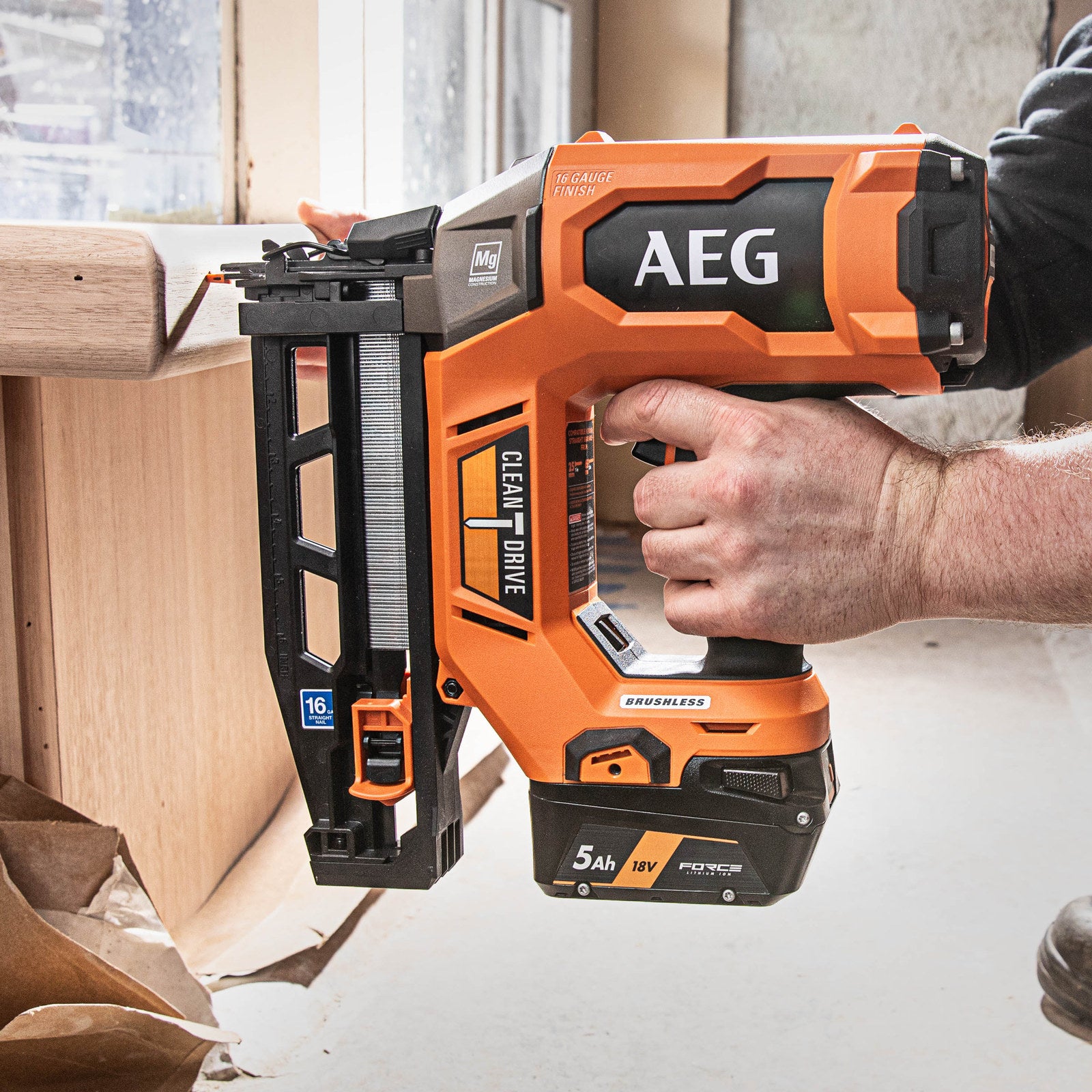 AEG 18V F-Rapid 16GA Straight C Brad Nailer Skin Only A18SFN16GA0