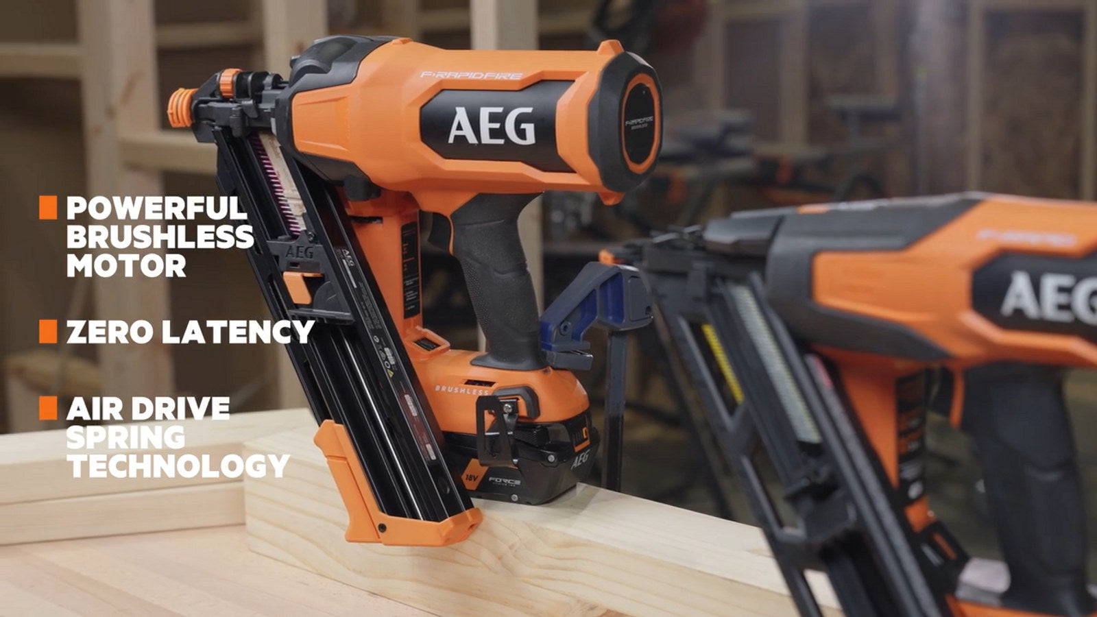 AEG 18V F-Rapid 16GA Straight C Brad Nailer Skin Only A18SFN16GA0