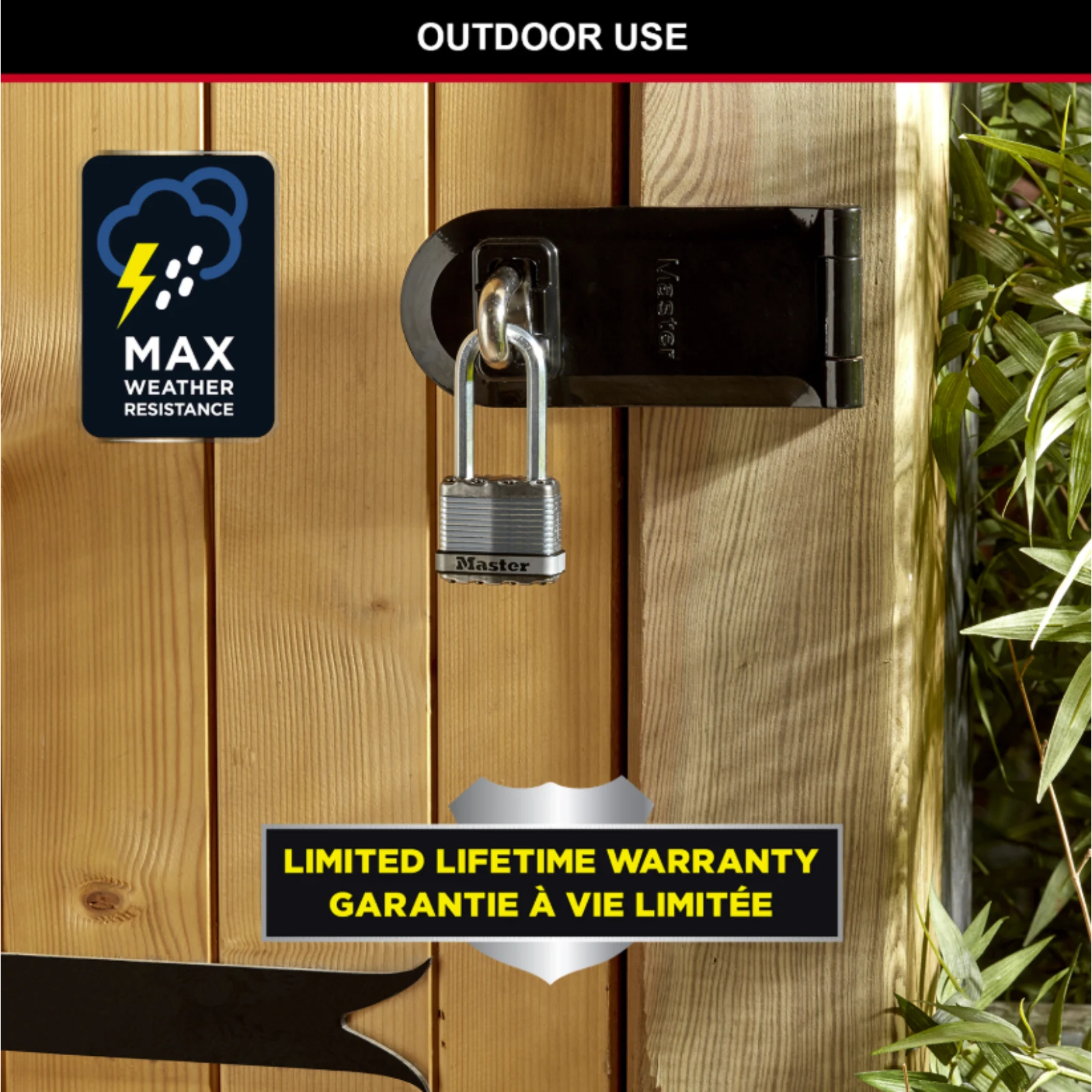 Master Lock 45mm Magnum Padlock with 64mm Extra Long Shackle Laminated Steel