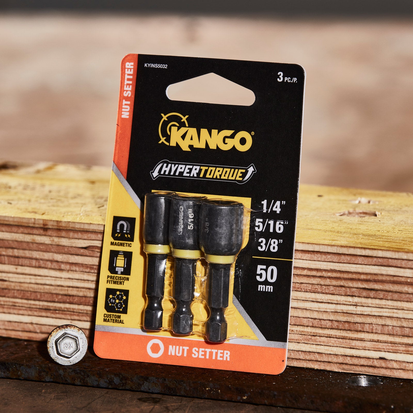 Kango 48mm Hypertorque Nut Setter - 3 Pack (1/4", 5/16", 1/2")