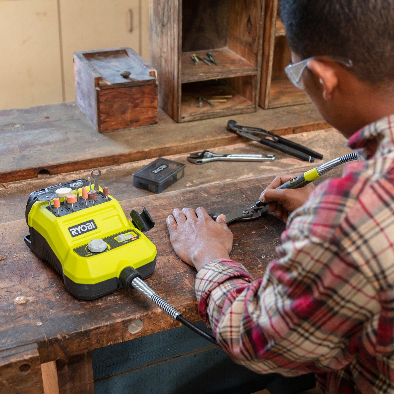 Ryobi 18V ONE+ Variable Speed Rotary Tool Station - Tool Only (RRTS18)