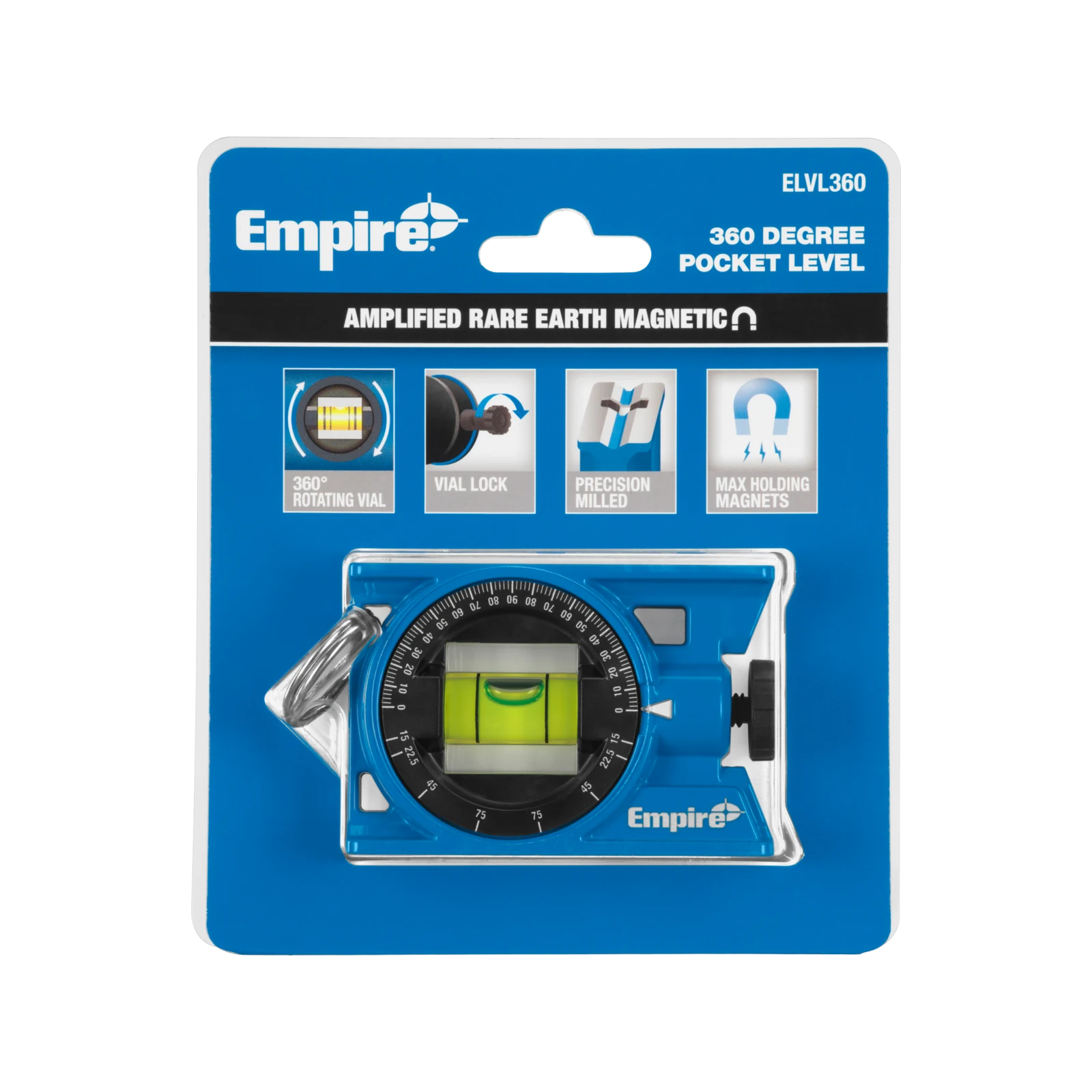Empire 360° Pocket Level with Rotating Vial - 0.5mm/m Accuracy