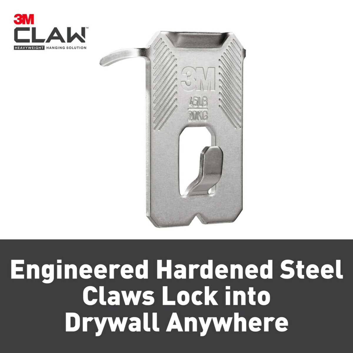 3M CLAW 20kg Drywall Picture Hangers with Spot Markers - 8 Hangers & 4 Markers