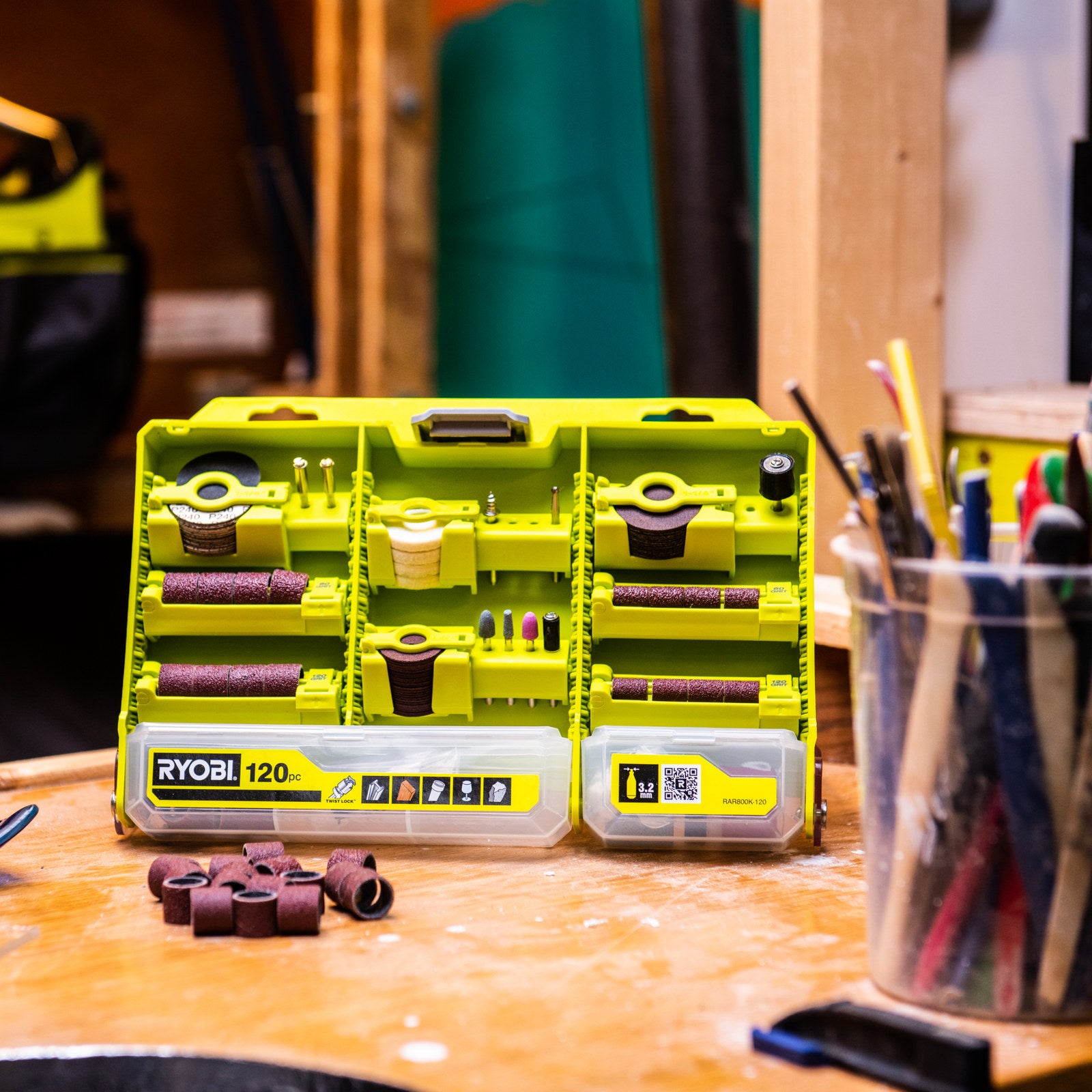 Ryobi All Purpose Rotary Tool Accessory Set - 120 Piece (Cut, Sand, Grind, Polish)