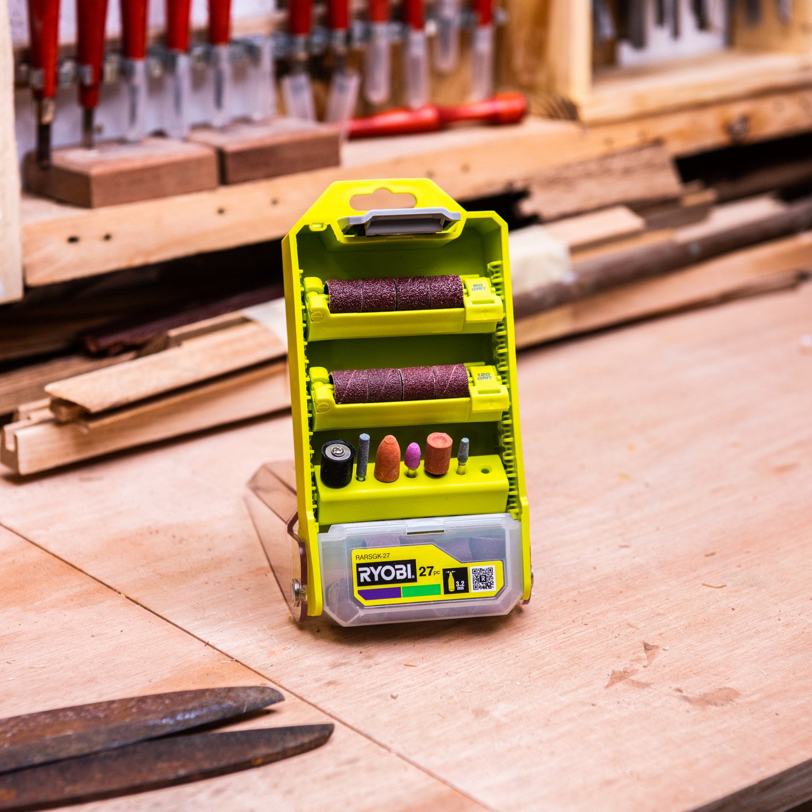 Ryobi 27-Piece Grinding and Sanding Set with Mandrel (60, 120, 240 Grit)