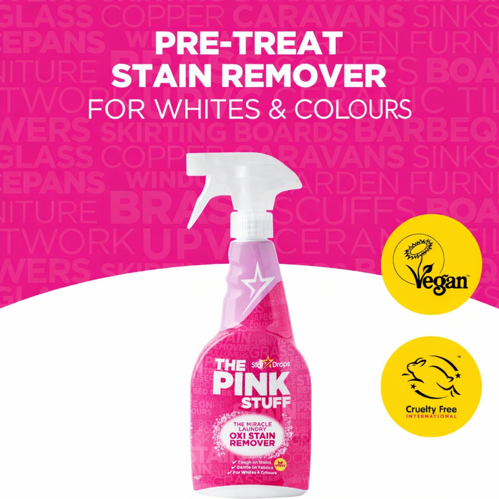 The Pink Stuff 500ml Oxi Stain Remover Spray for Colour-Fast Fabrics