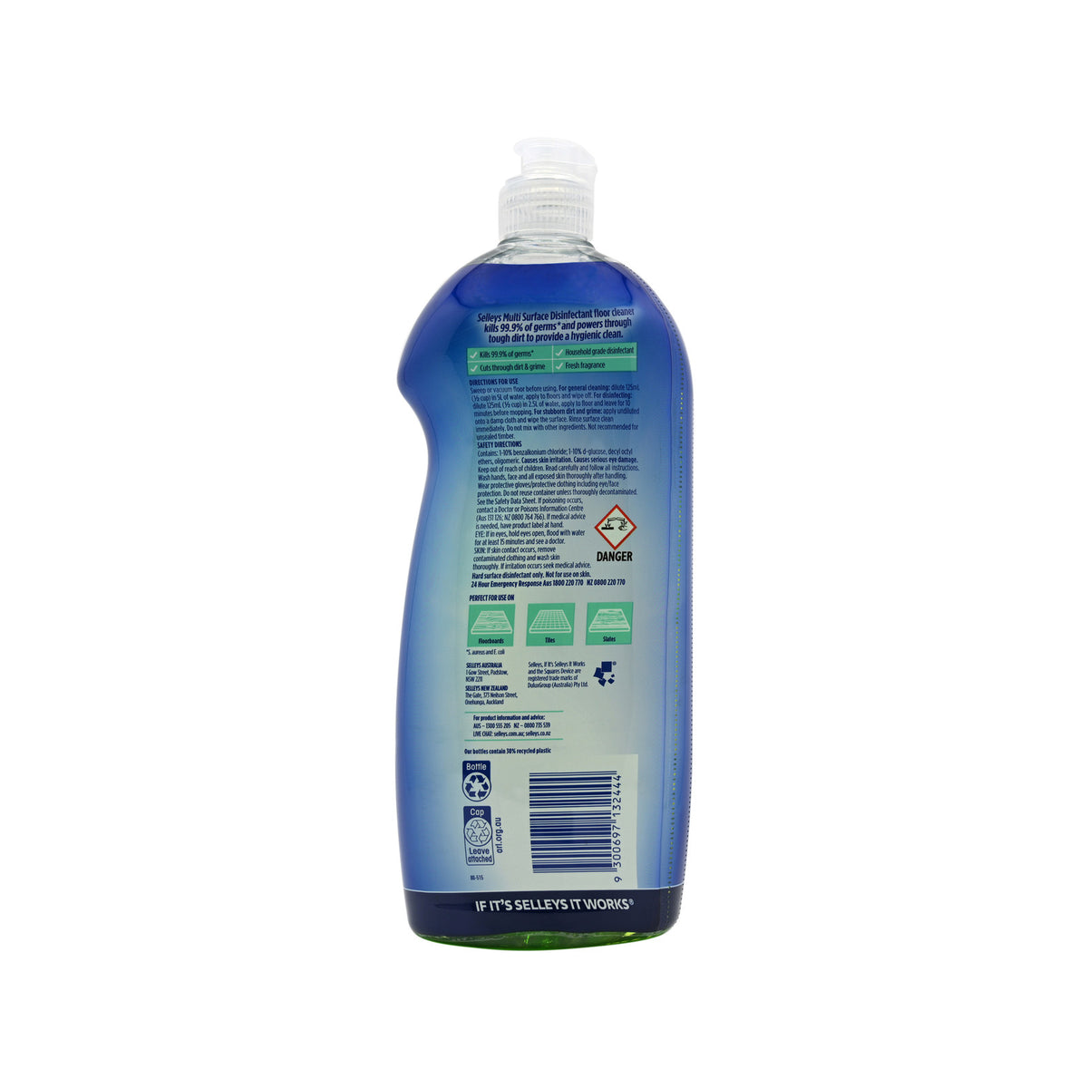 Selleys Complete Clean Multi Surface Floor Cleaner 750ml Concentrated Antibacterial