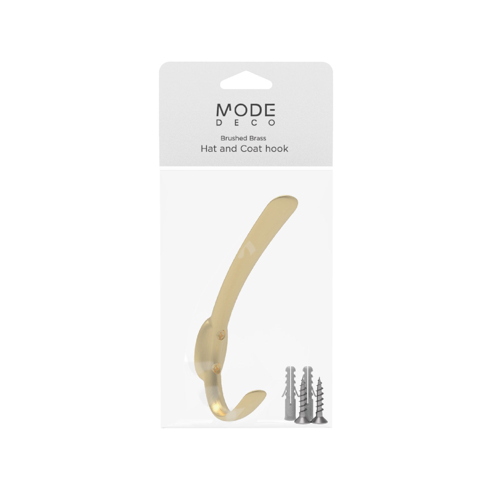MODE Single Brushed Brass Hat & Coat Hook