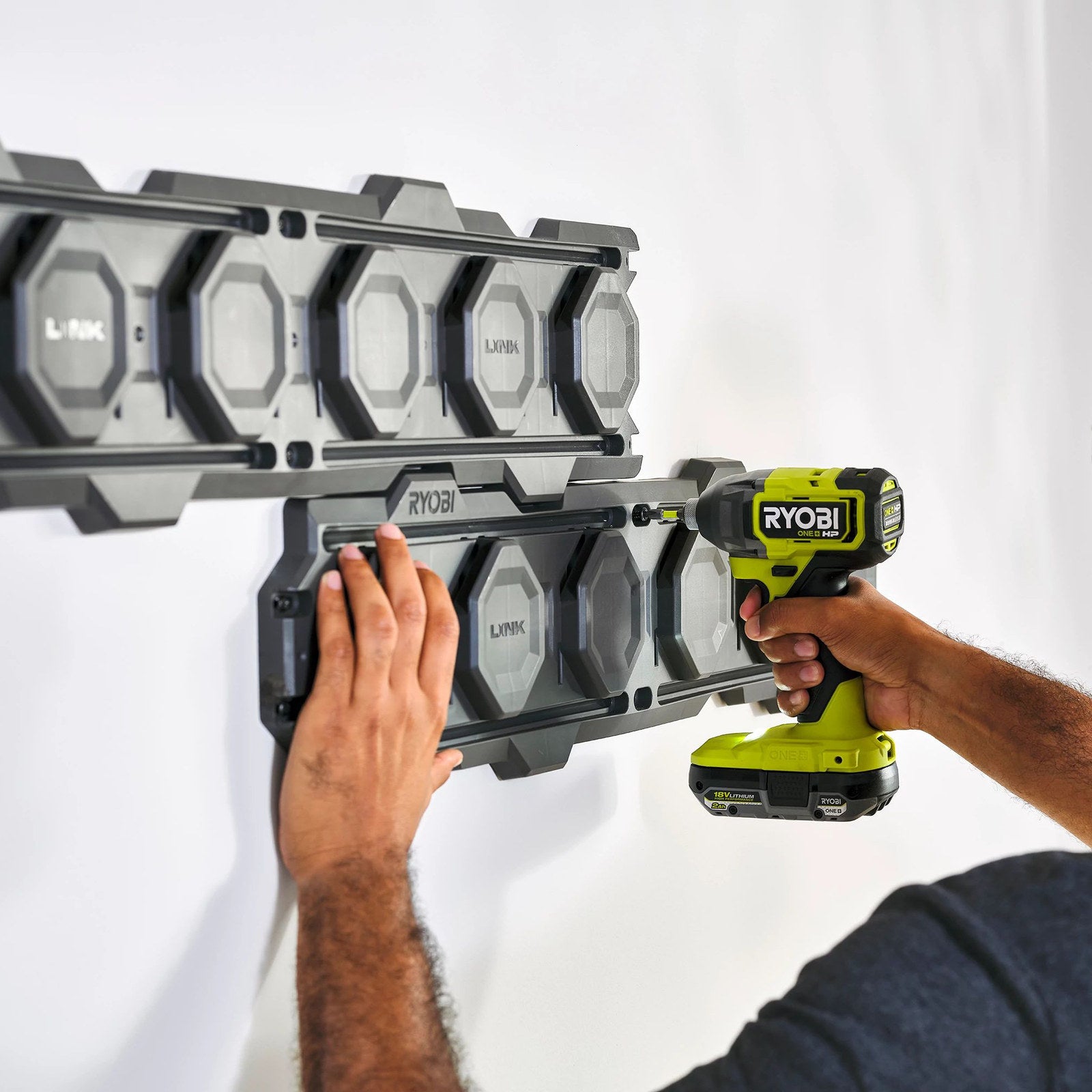 Ryobi LINK 2 Piece Wall Rail Set - Modular Wall Storage