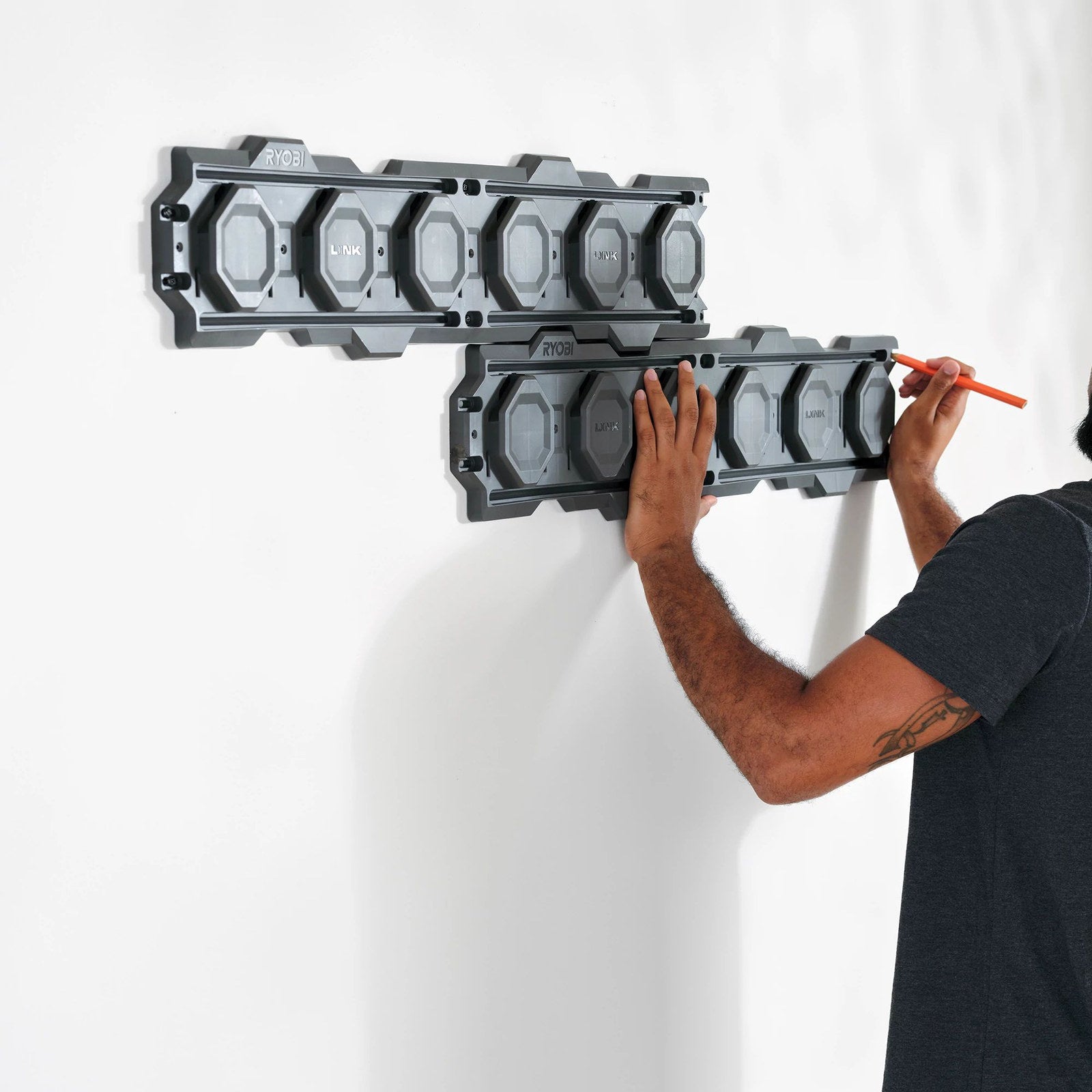 Ryobi LINK 2 Piece Wall Rail Set - Modular Wall Storage