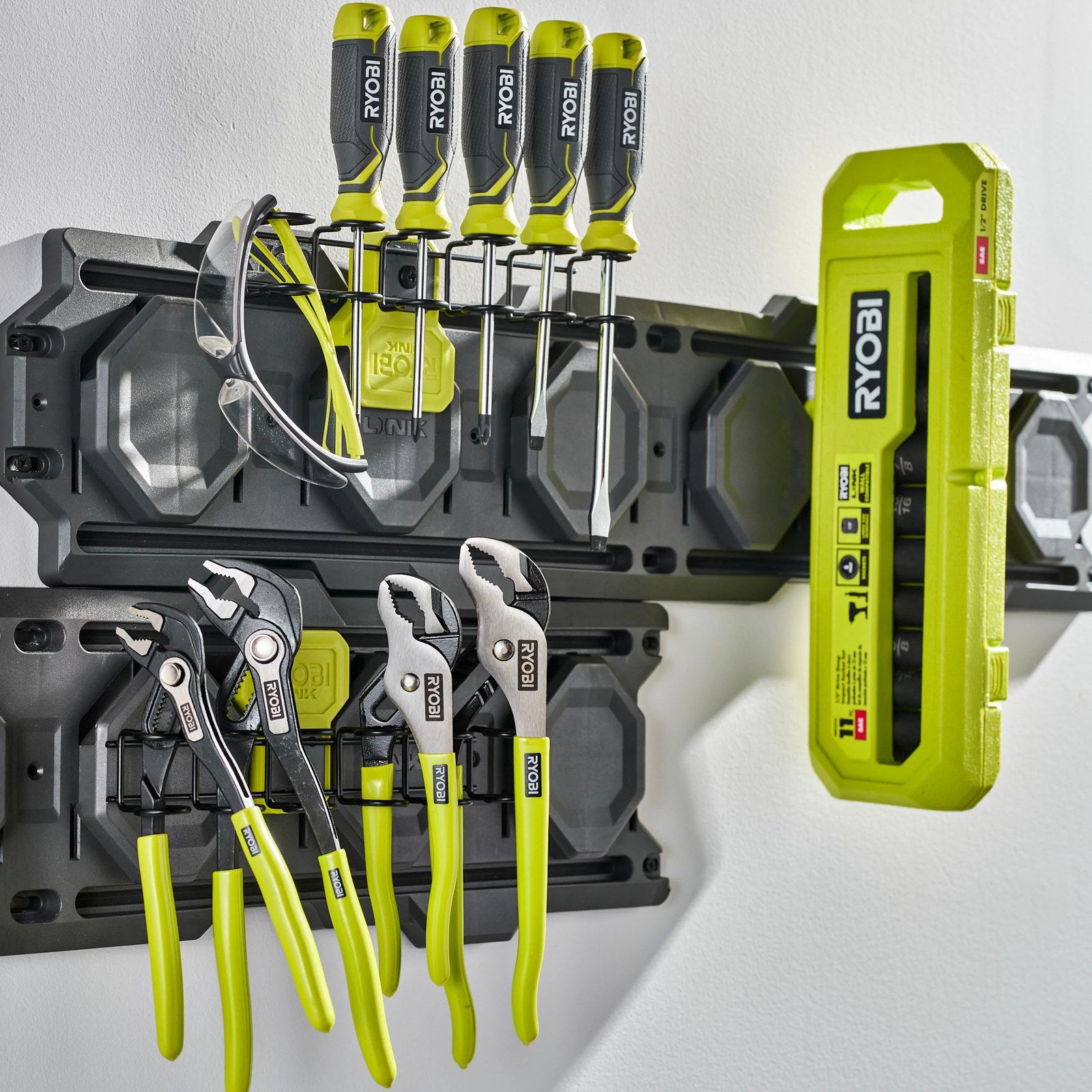 Ryobi LINK Reversible Screwdriver Holder 6.8kg Indoor Wall Storage