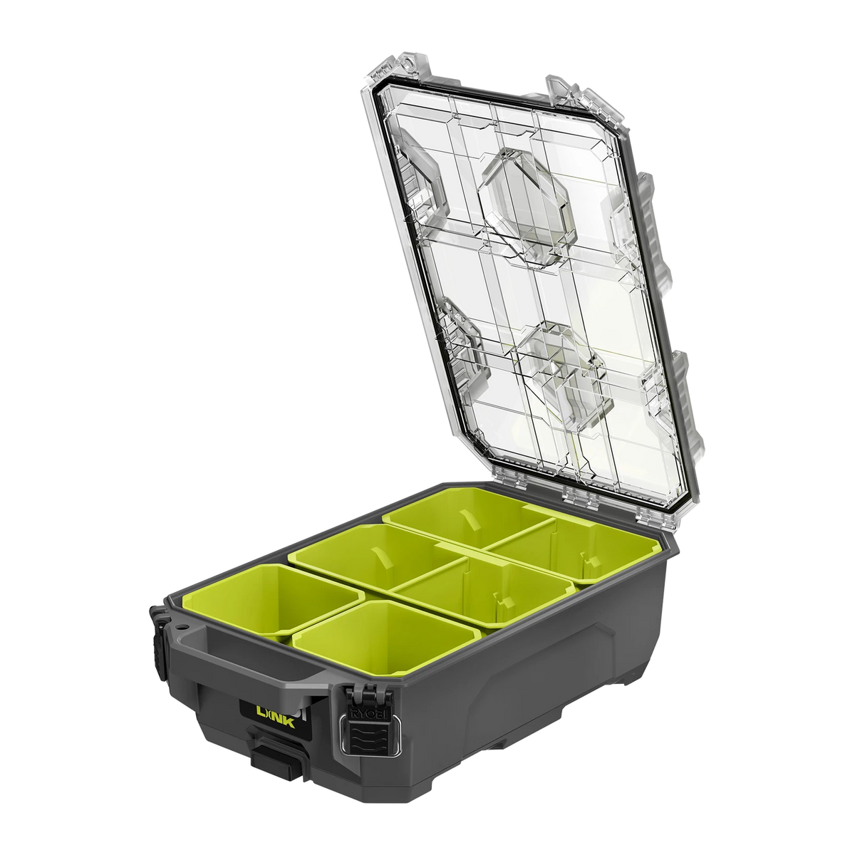 Ryobi LINK Small Compact Parts Organiser, Detachable Bins, Modular Storage RLORGCH