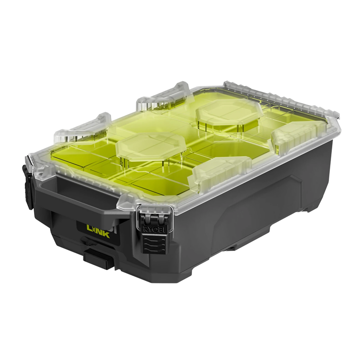 Ryobi LINK Small Compact Parts Organiser, Detachable Bins, Modular Storage RLORGCH