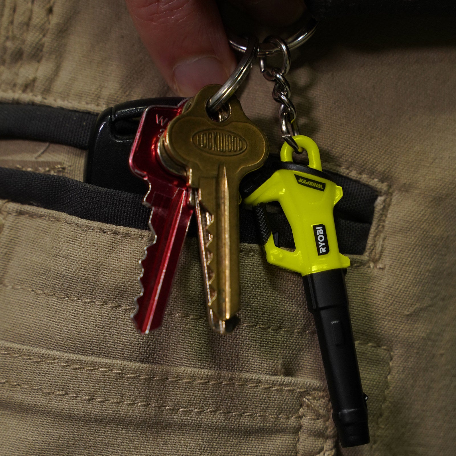 Ryobi MINI's Leaf Blower Keyring, Collectible Recycled Plastic Replica
