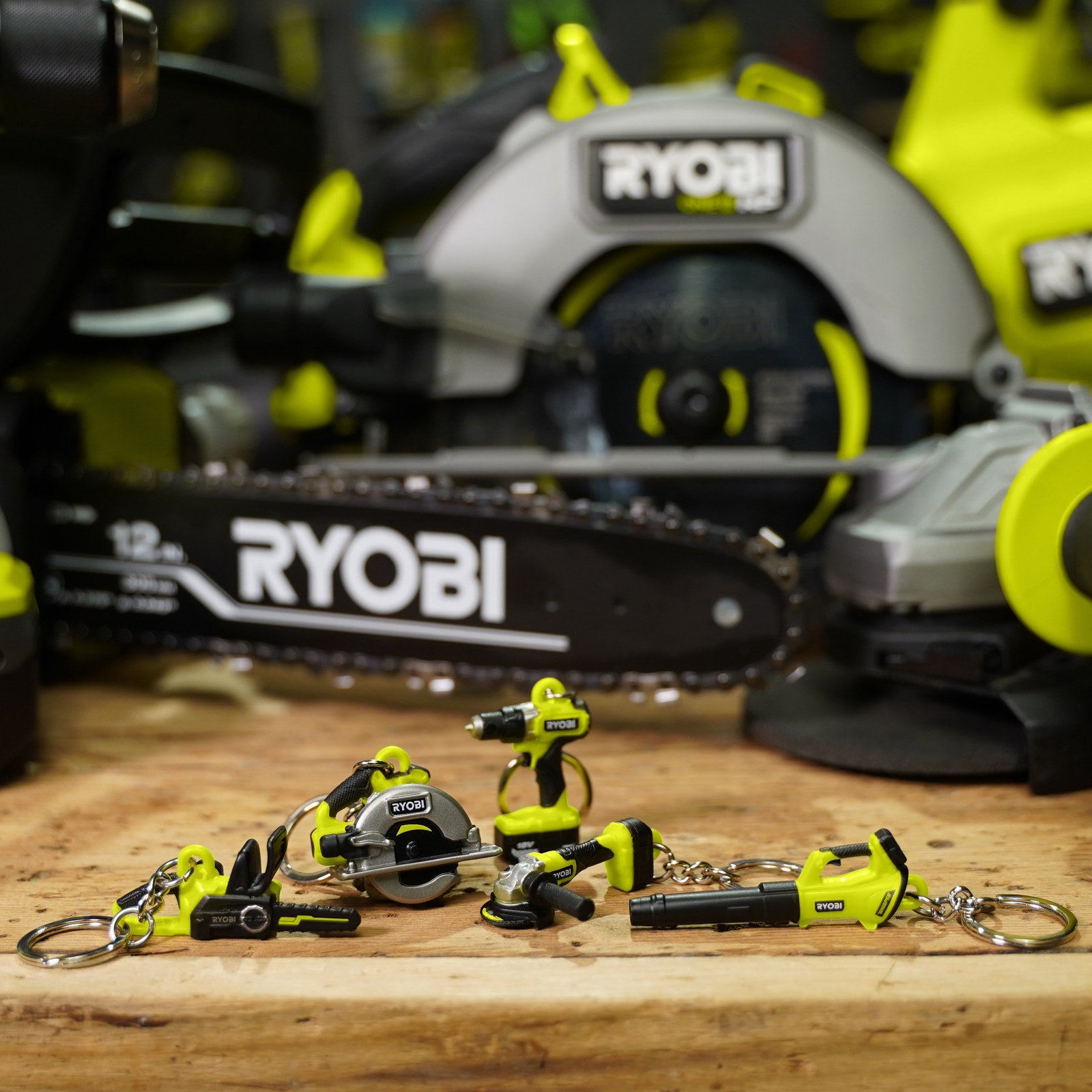 Ryobi MINI's Angle Grinder Keyring, Collectible Detailed Replica