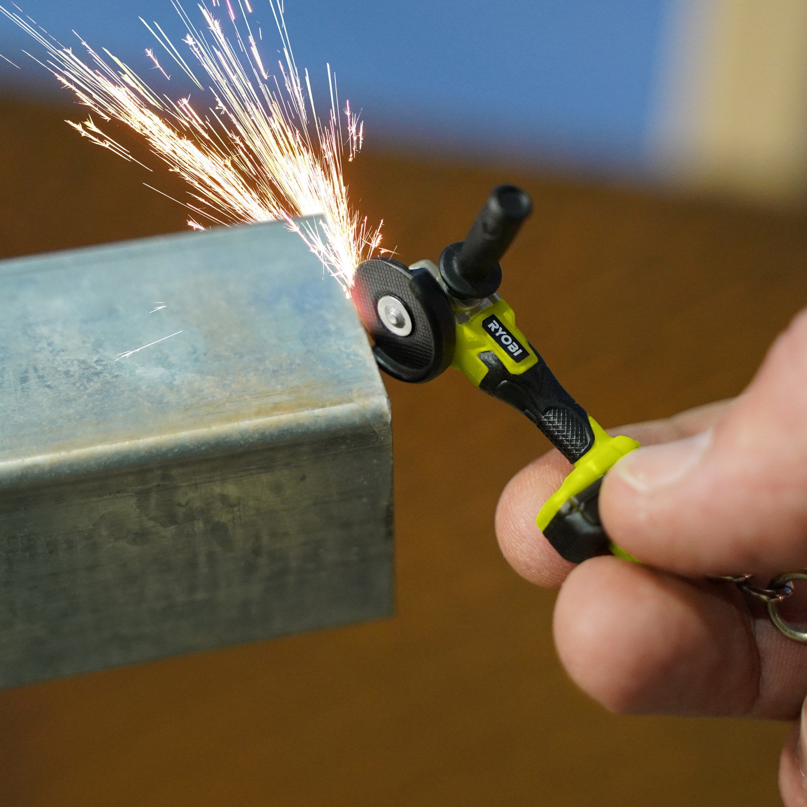 Ryobi MINI's Angle Grinder Keyring, Collectible Detailed Replica