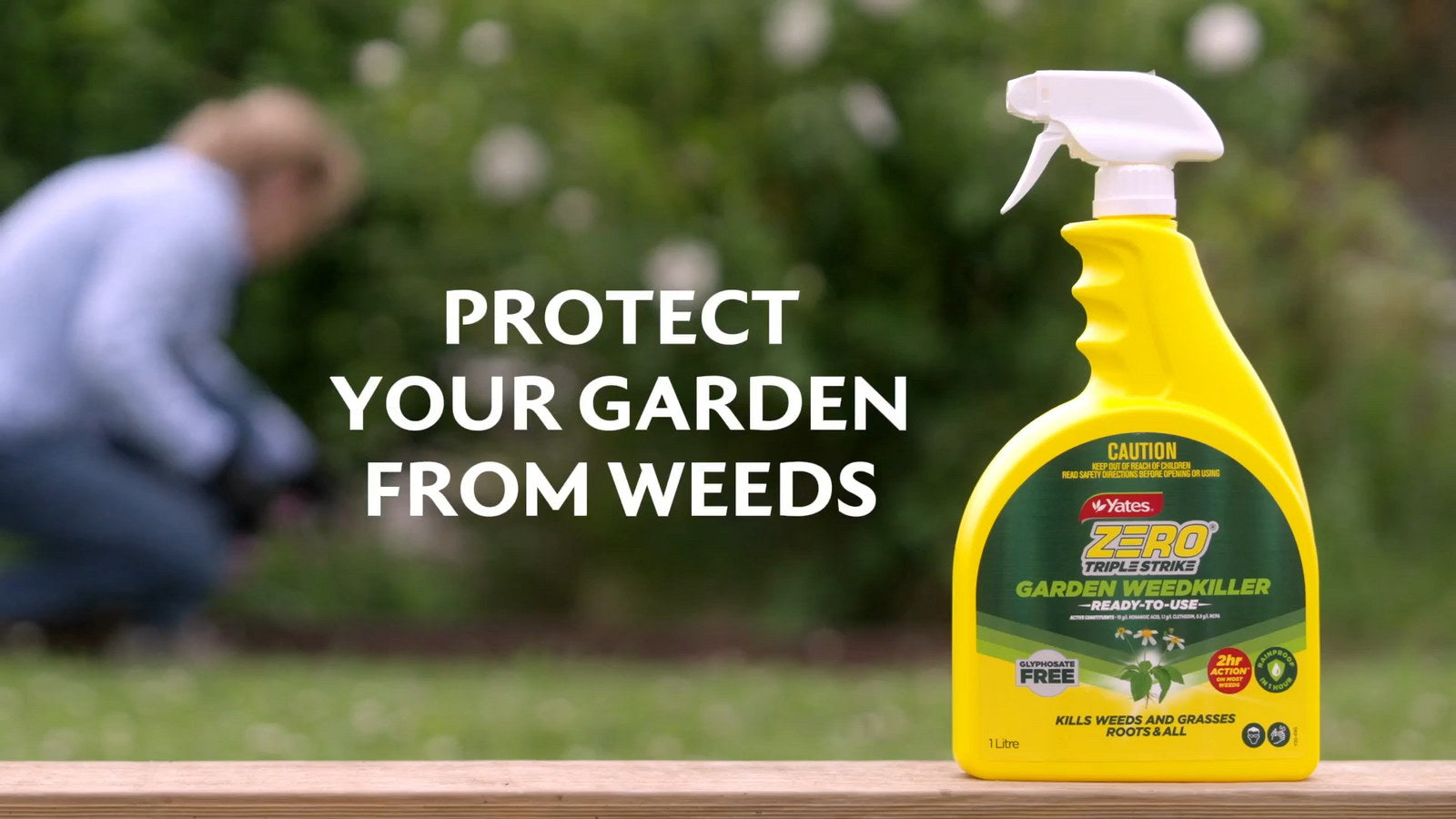 Yates Zero Triple Strike Garden Weedkiller, 1L Ready-to-Use Liquid