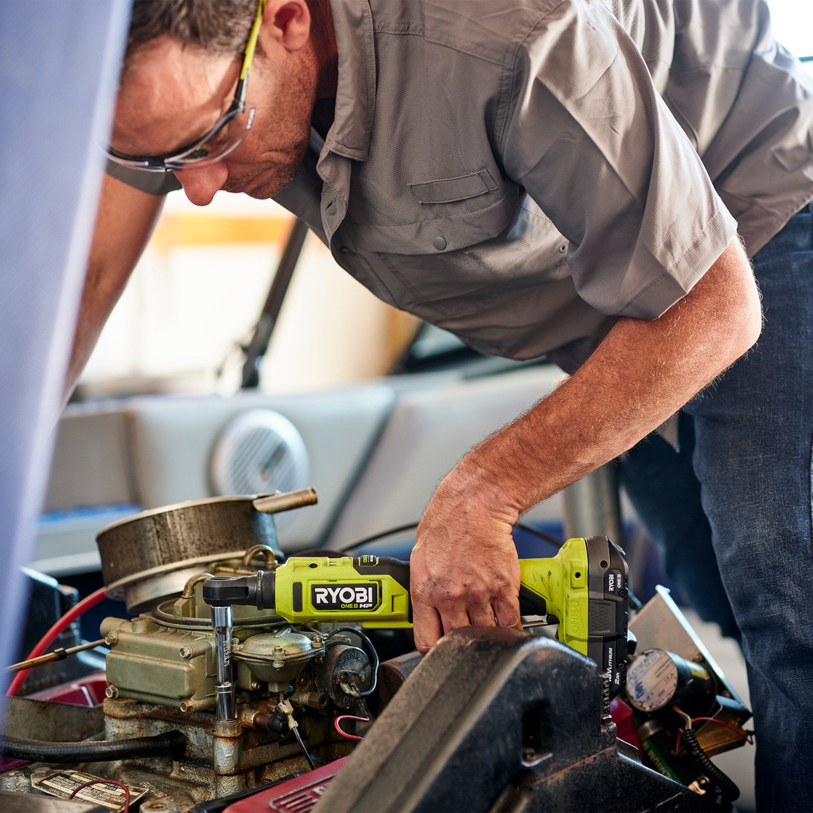 Ryobi 18V ONE+ HP Brushless 3/8" Compact High-Speed Ratchet - Skin RRW18C