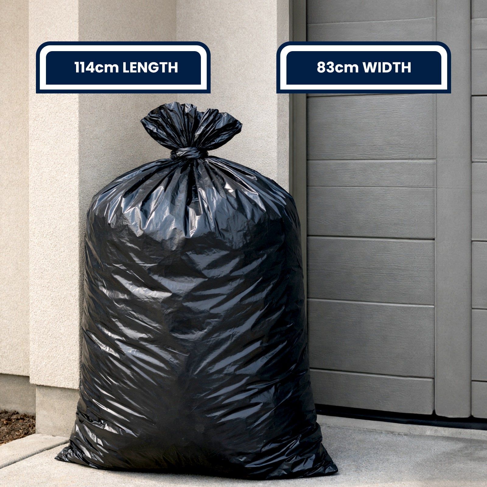 Grunt 158L Black Heavy Duty Clean Up Bags