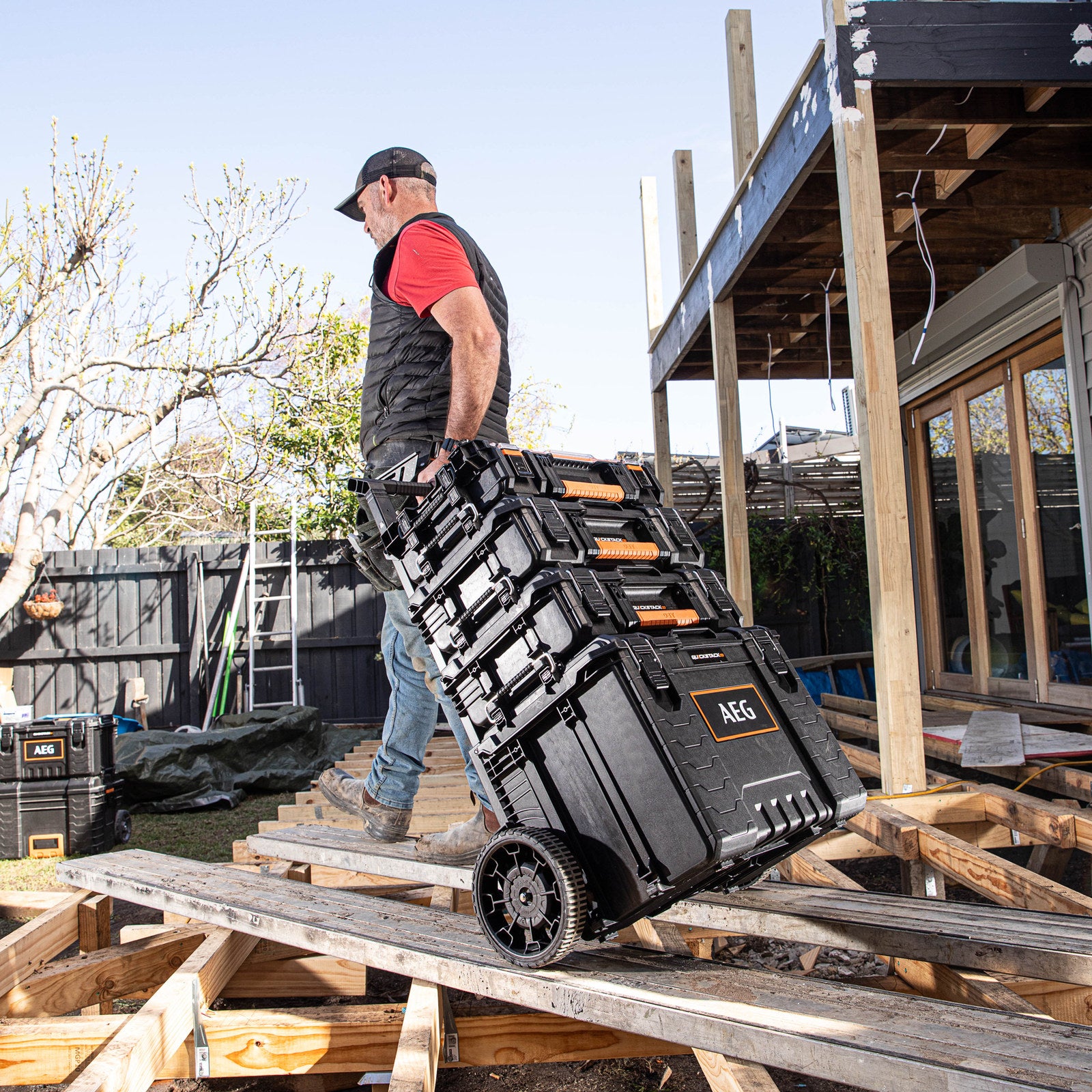 AEG Quickstack 2.0 Medium Toolbox, Modular Stackable Storage