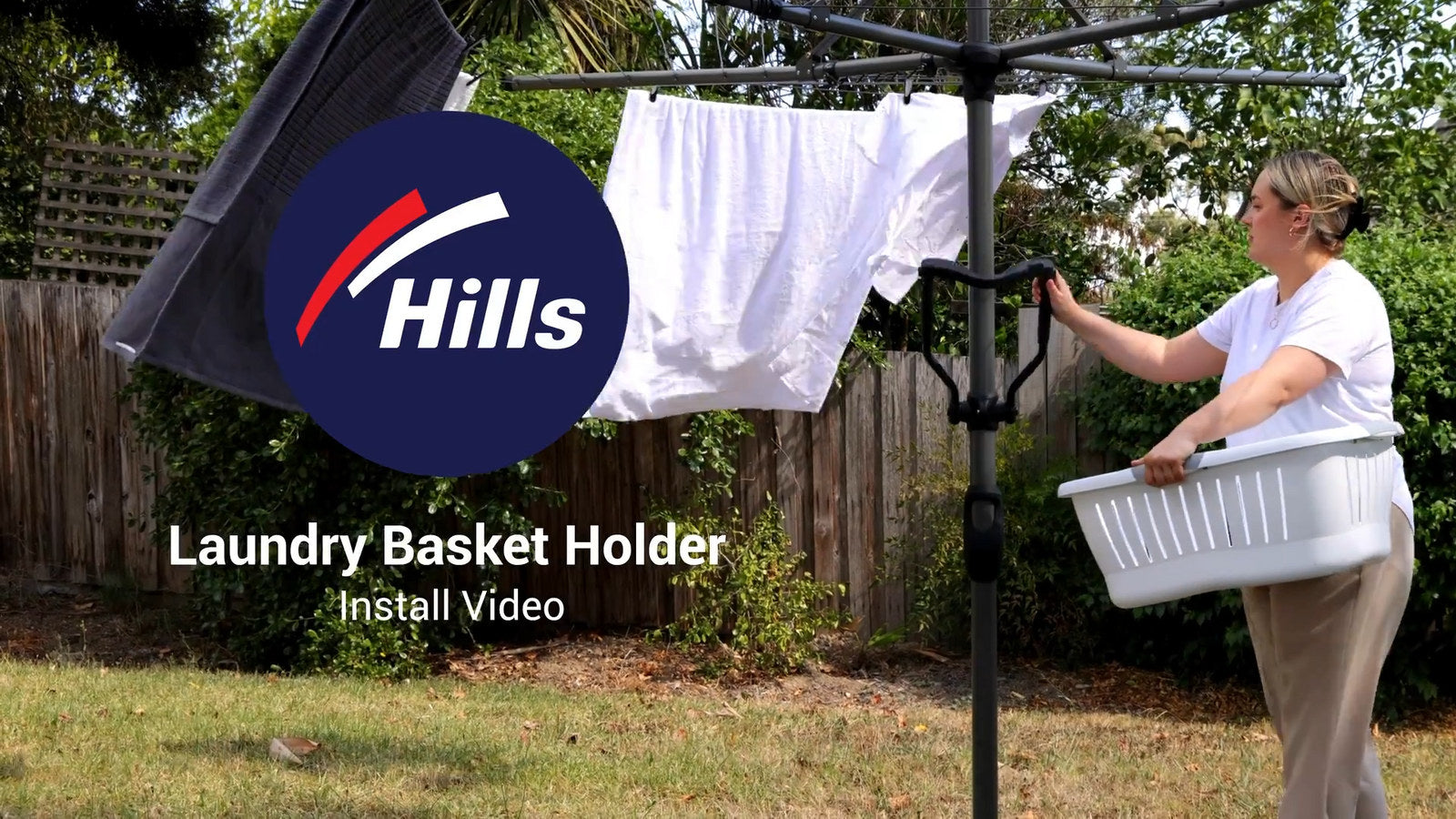 Hills Galvanised Steel Laundry Basket Holder Clothesline Accessory