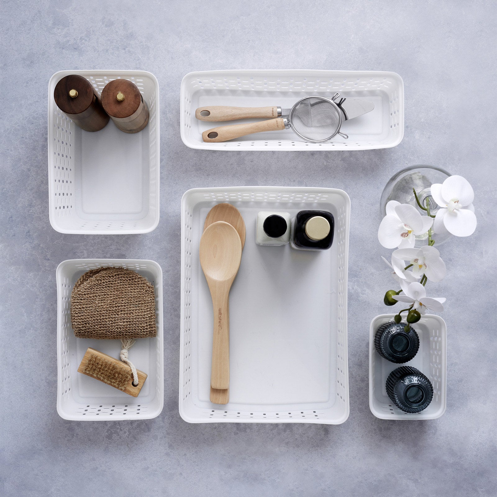 Boxsweden Kept 15.5 x 11.5 x 6.5cm 1L White Organiser Tray