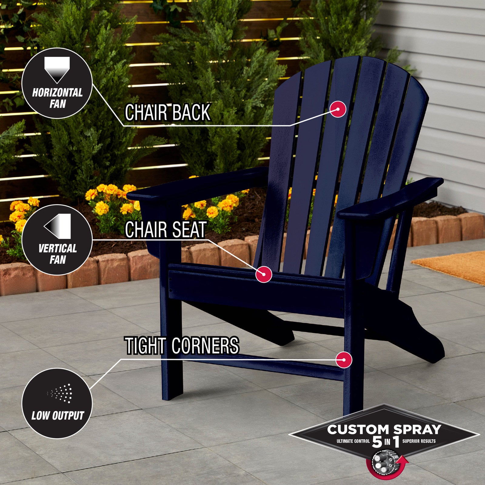 Rust-Oleum Stops Rust Custom 5 In 1 Spray Paint 340g - Navy Blue Gloss Splatter-Resistant