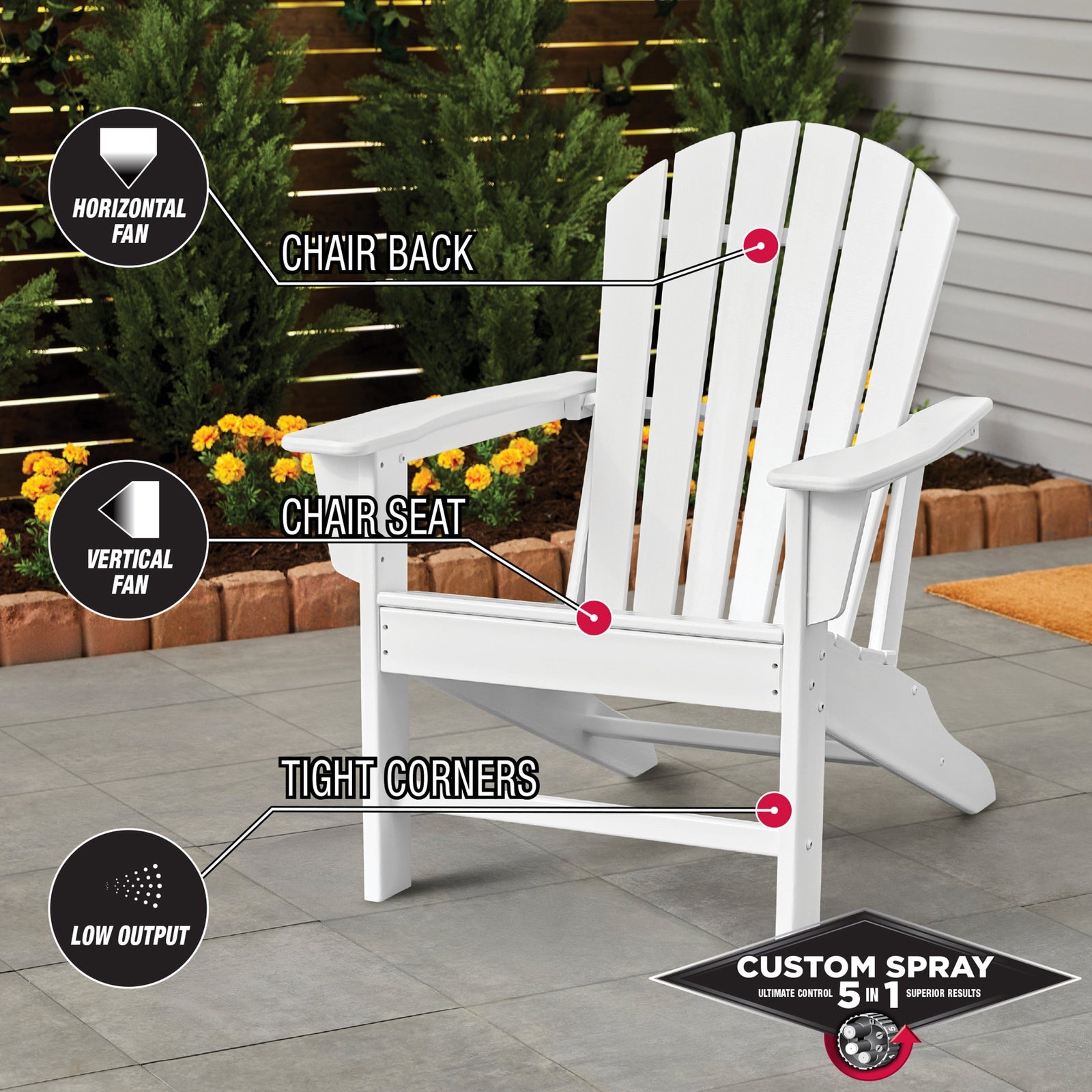 Rust-Oleum Stops Rust Custom 5 In 1 Spray Paint 340g - White Satin Splatter-Resistant