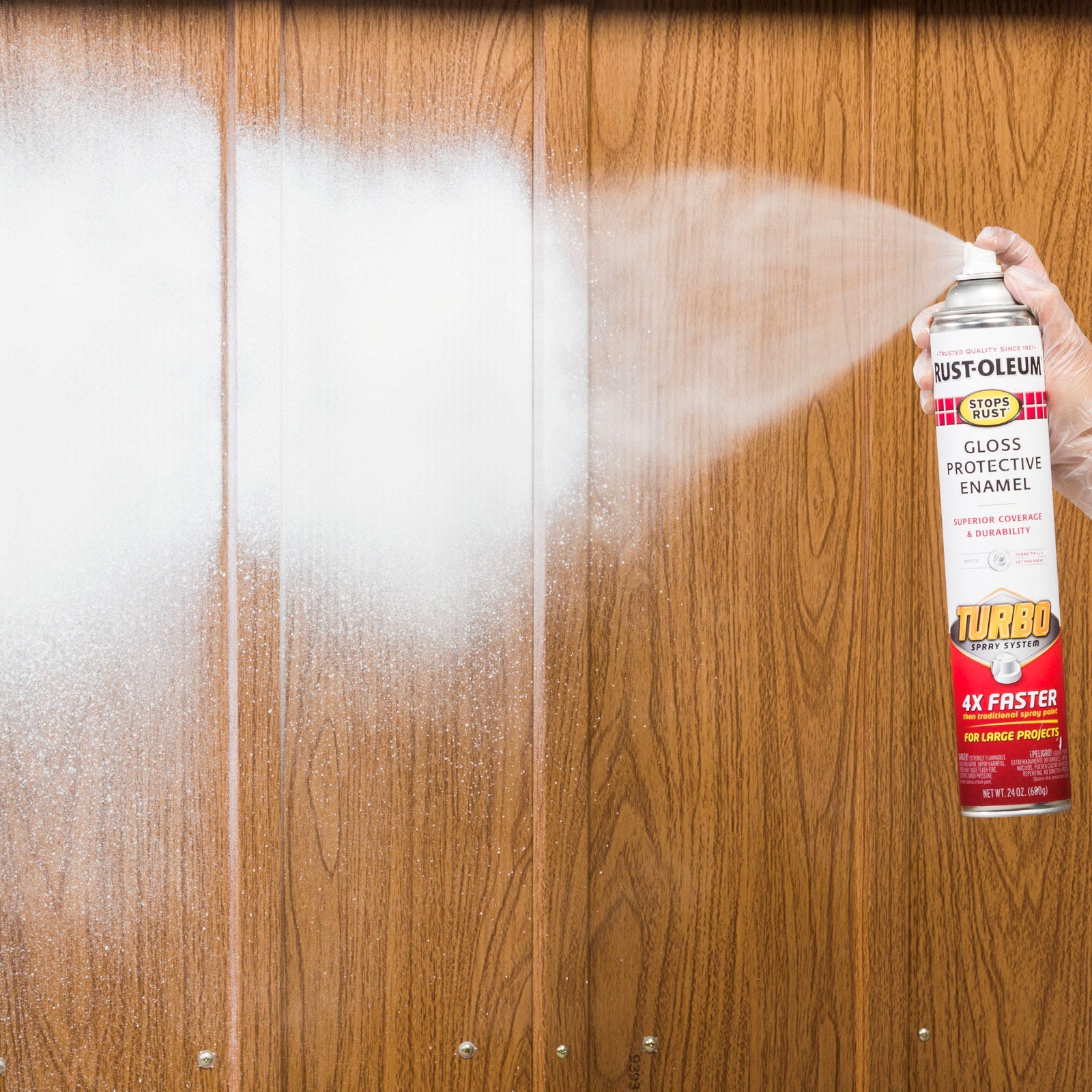 Rust-Oleum Stops Rust Turbo Spray Paint 680g - White Gloss Splatter-Resistant
