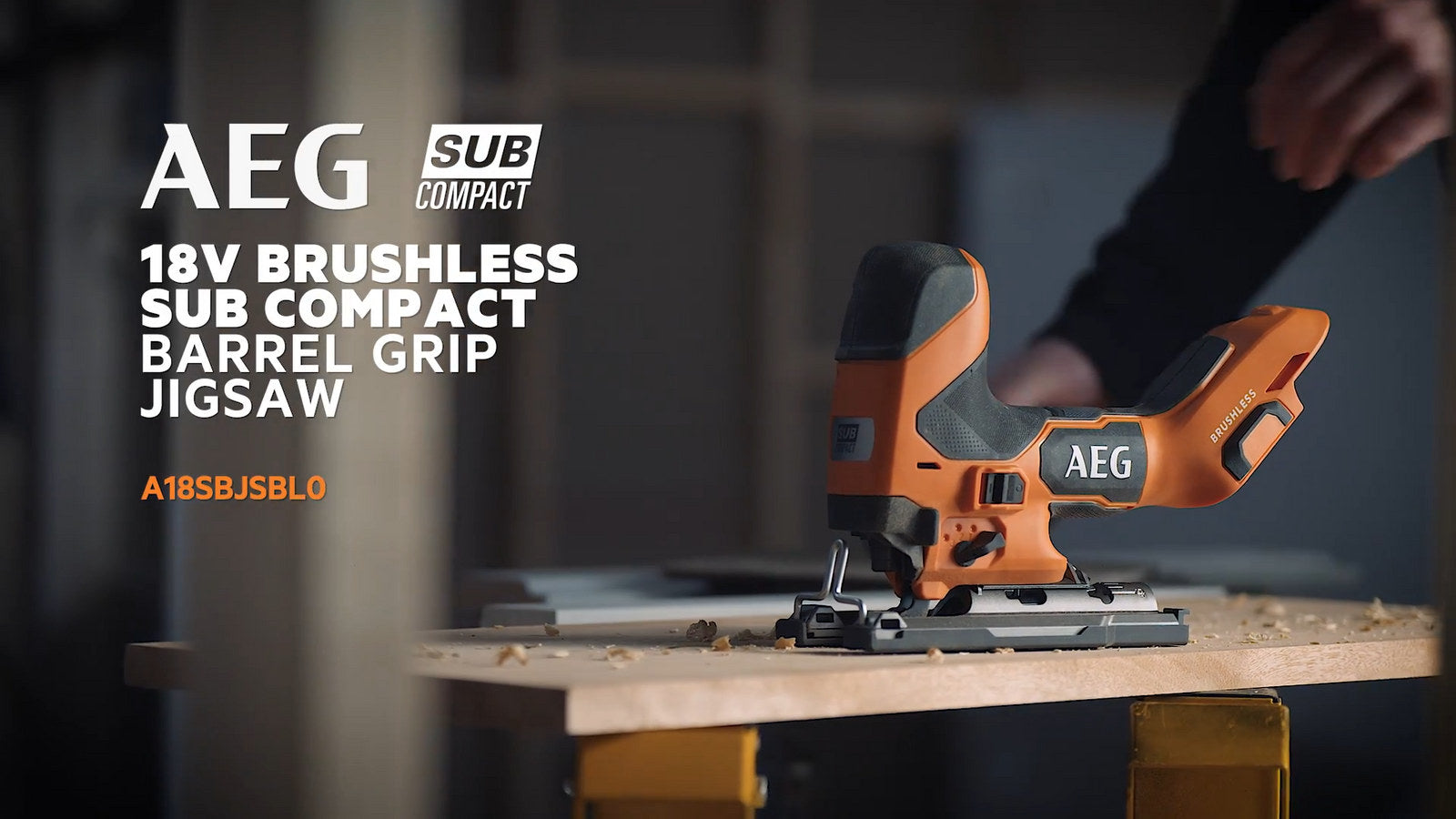 AEG 18V Brushless Sub Compact Barrel Grip Jigsaw A18SBJSBL0, Skin Only