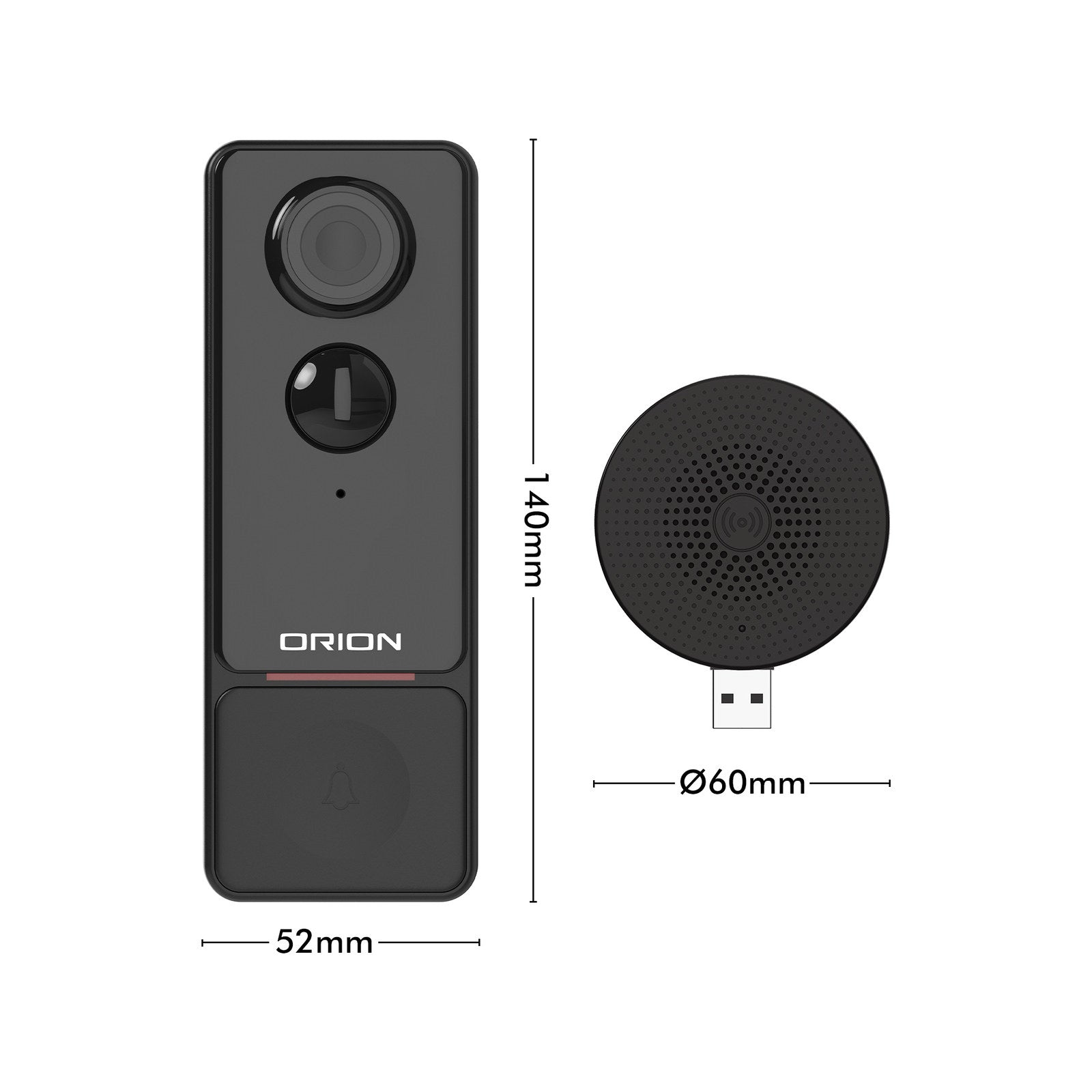 Orion Grid Connect Smart Rechargeable 2K Video Doorbell Camera DC61HA Wireless Outdoor